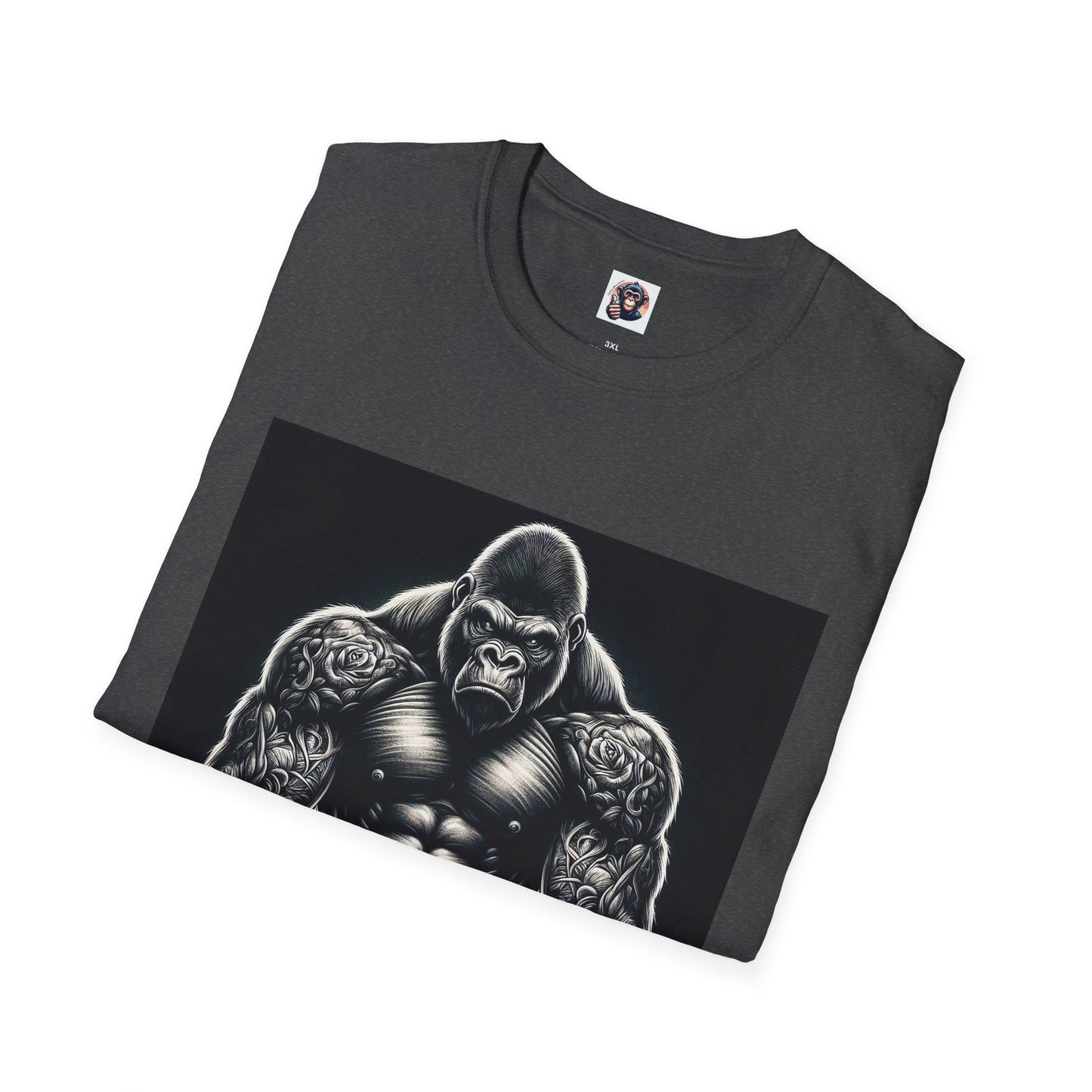 Gorilla muscles man T-Shirt Printify