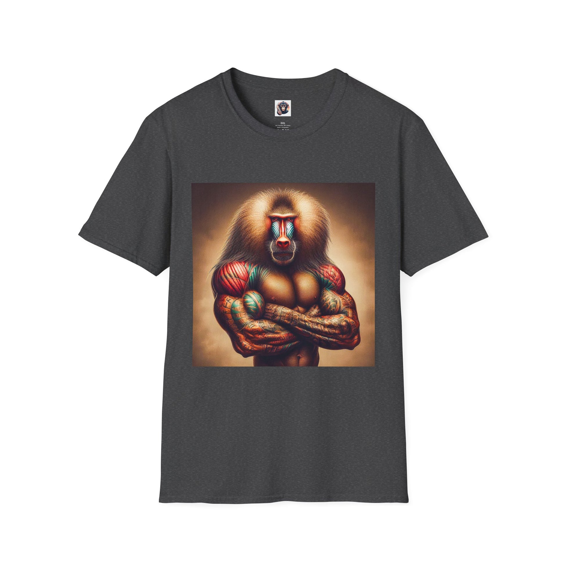 Baboon muscles T-Shirt Printify XS Dark Heather