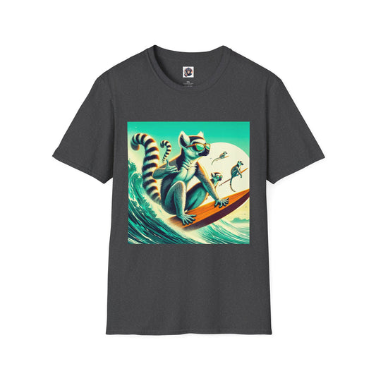 Lemurs surfing T-Shirt Printify XS Dark Heather
