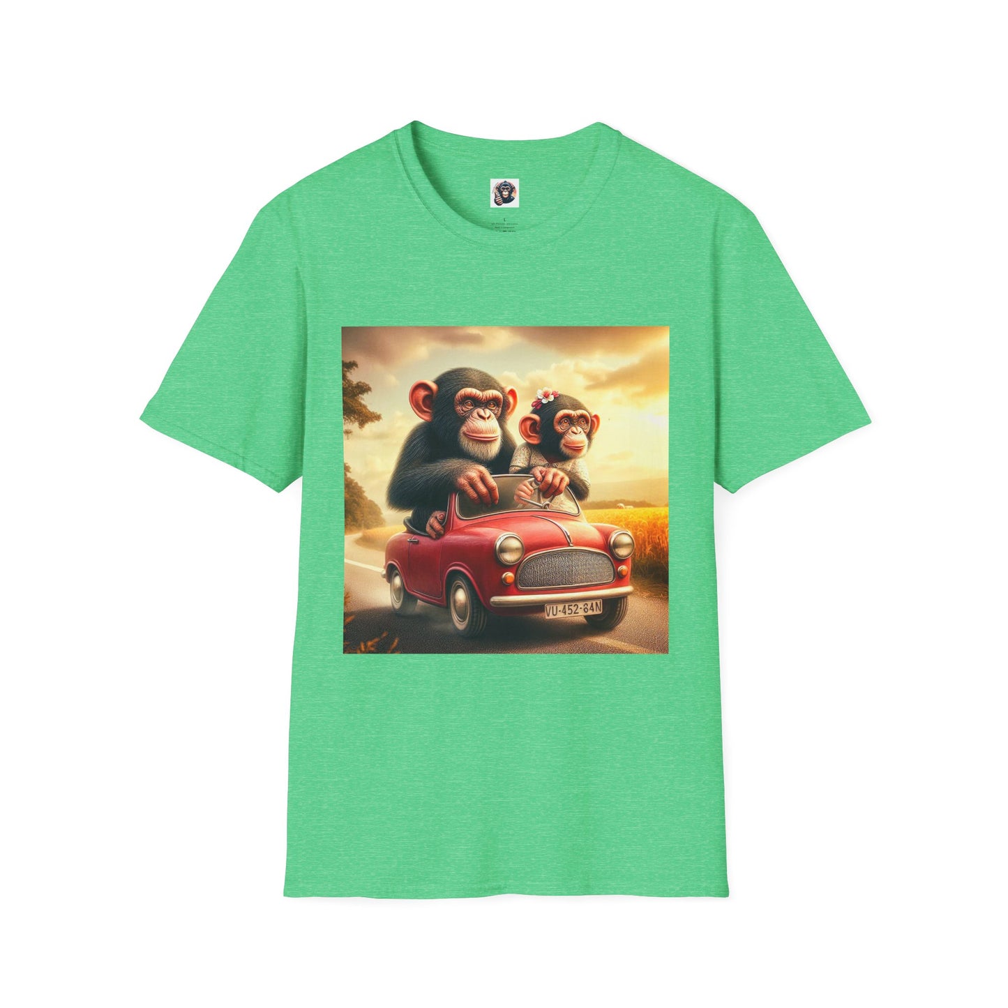 Wacky Chimp tiny car T-Shirt Printify S Heather Irish Green
