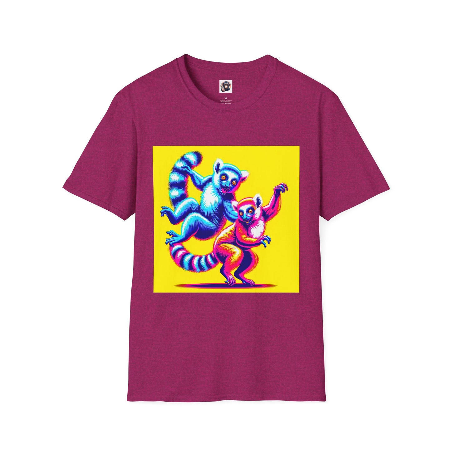 Lemurs happy dancing T-Shirt Printify S Antique Heliconia