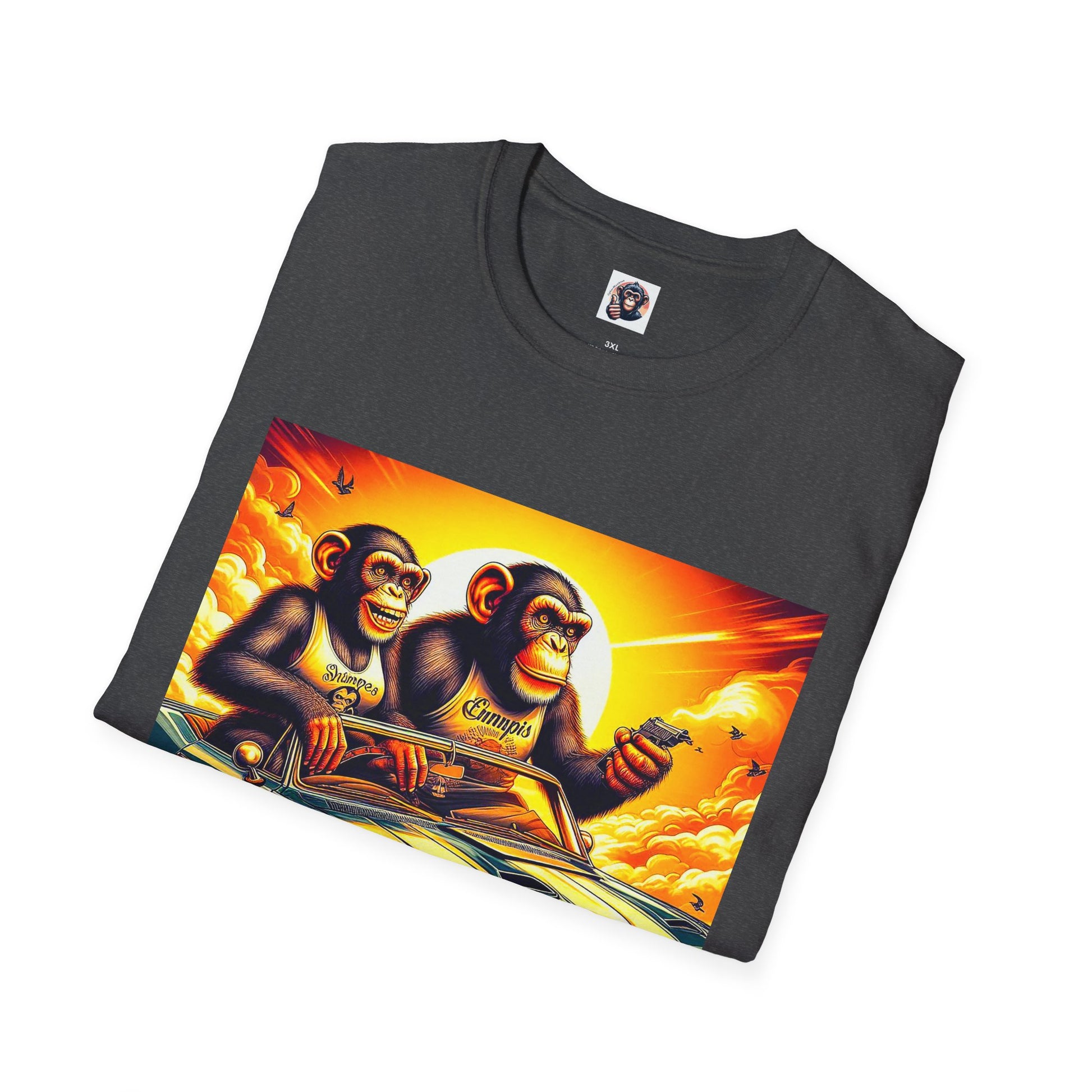 Wacky Chimp car driving T-Shirt Printify