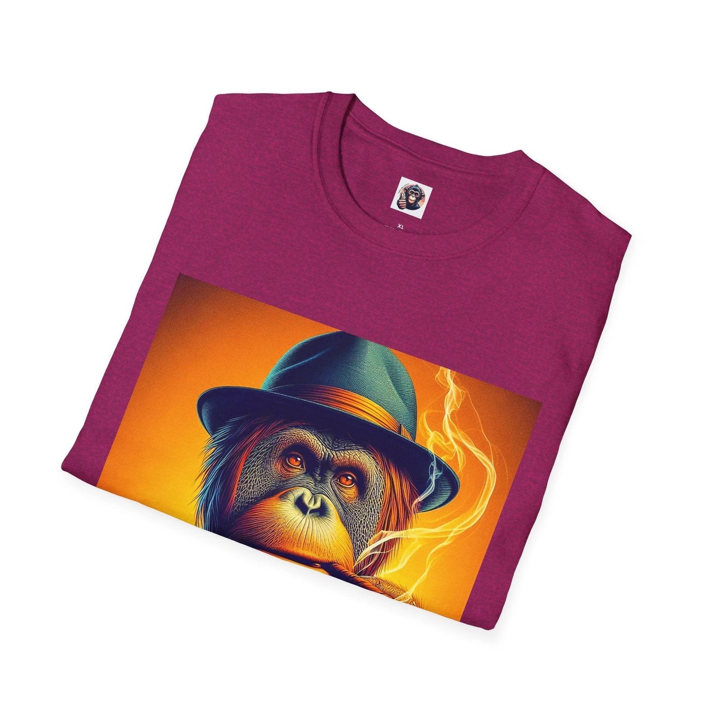 Orangutan Whiskey Man Graphic T Shirt Unisex Tee With Smoking Ape Portrait Bow Tie by Printify