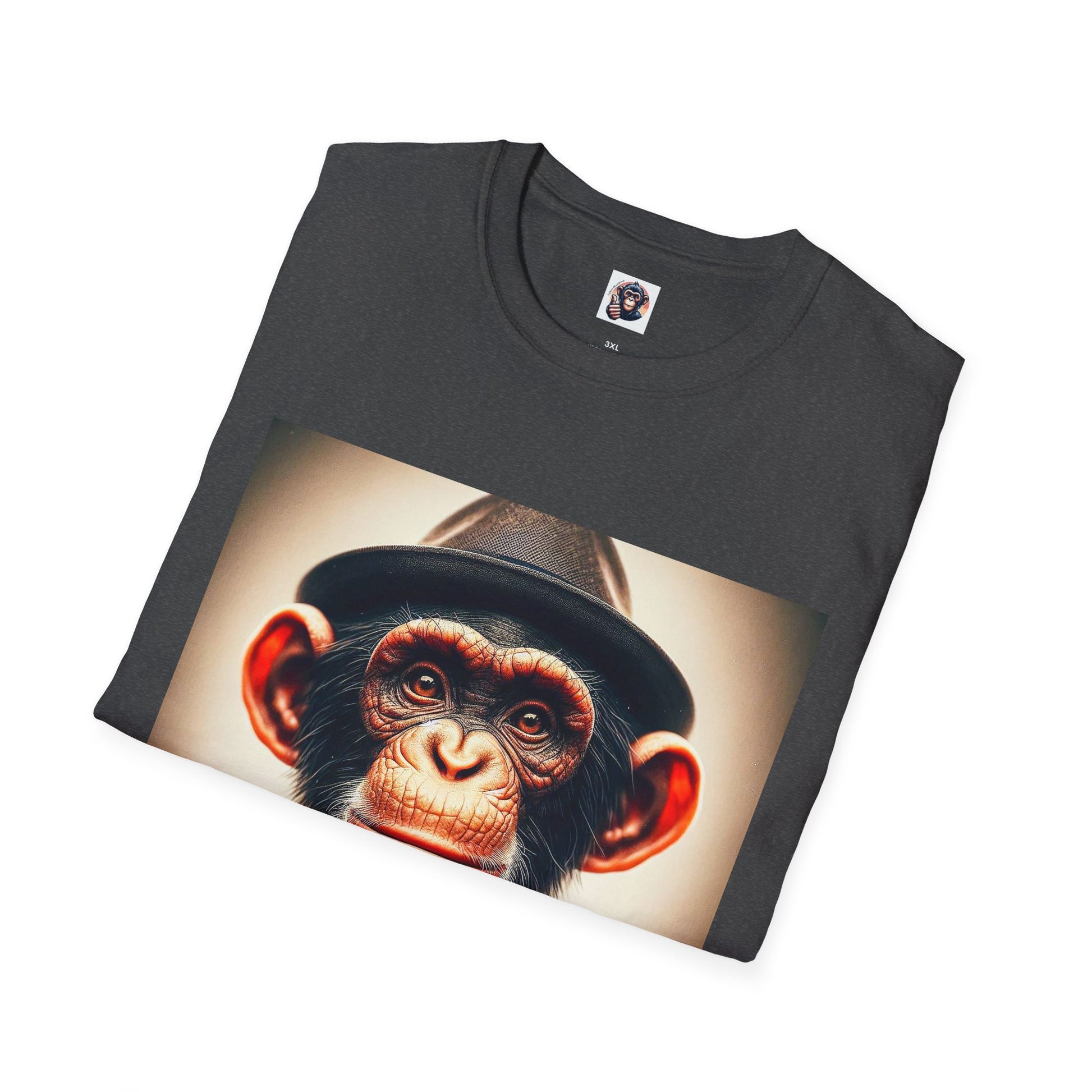 Chimp hat and tie T-Shirt Printify