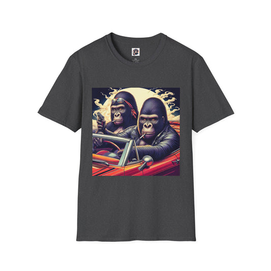 Wacky Gorilla red car T-Shirt Printify XS Dark Heather