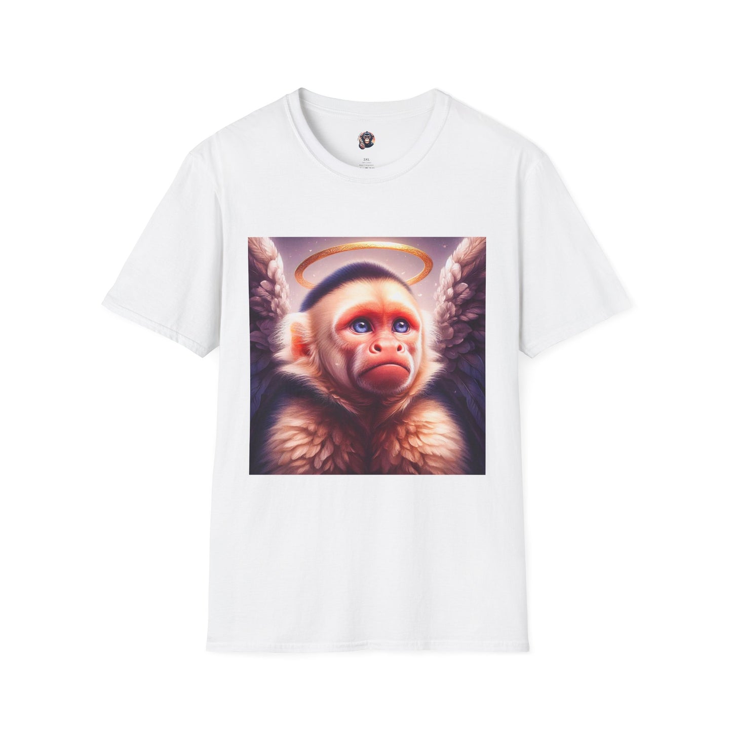 Capuchin Monkey heavenly Angel T-Shirt Printify S White