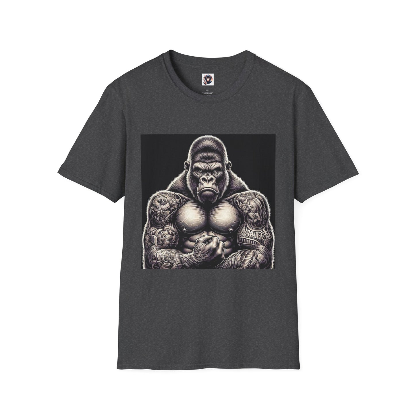 Gorilla muscles T-Shirt Printify XS Dark Heather