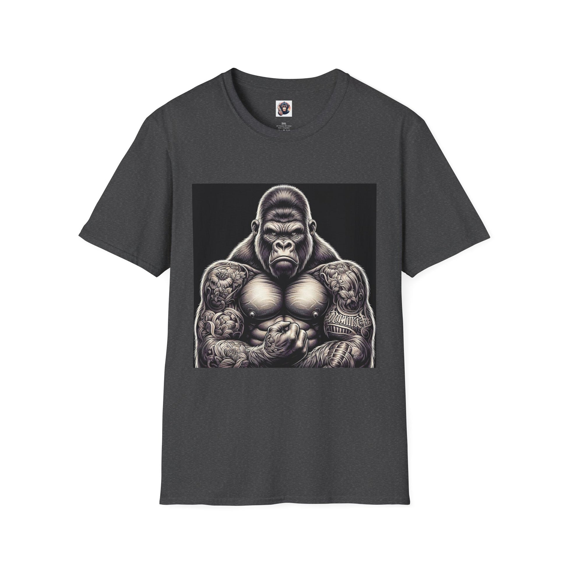Gorilla muscles T-Shirt Printify XS Dark Heather