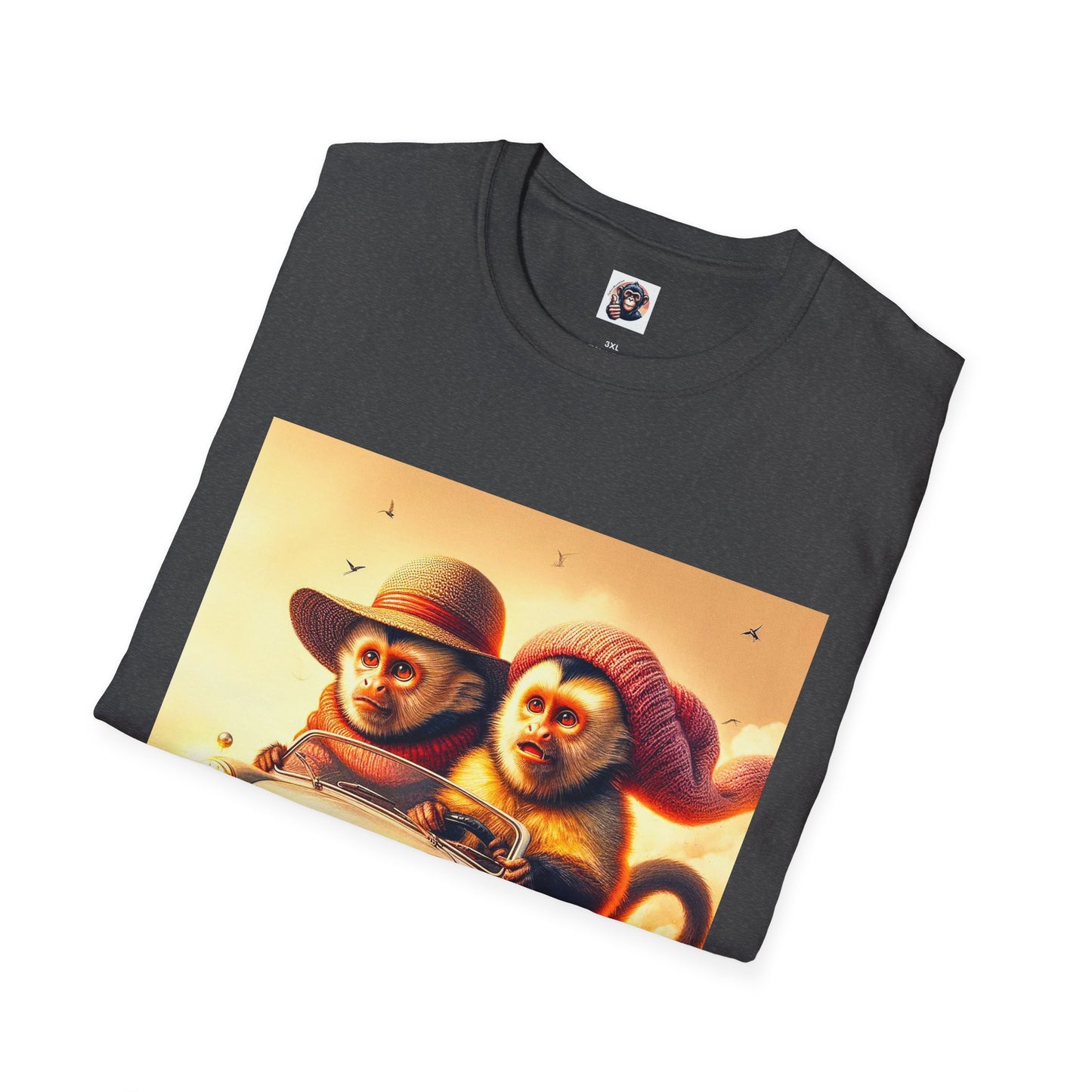 Wacky Capuchin Monkey dessert driving T-Shirt Printify