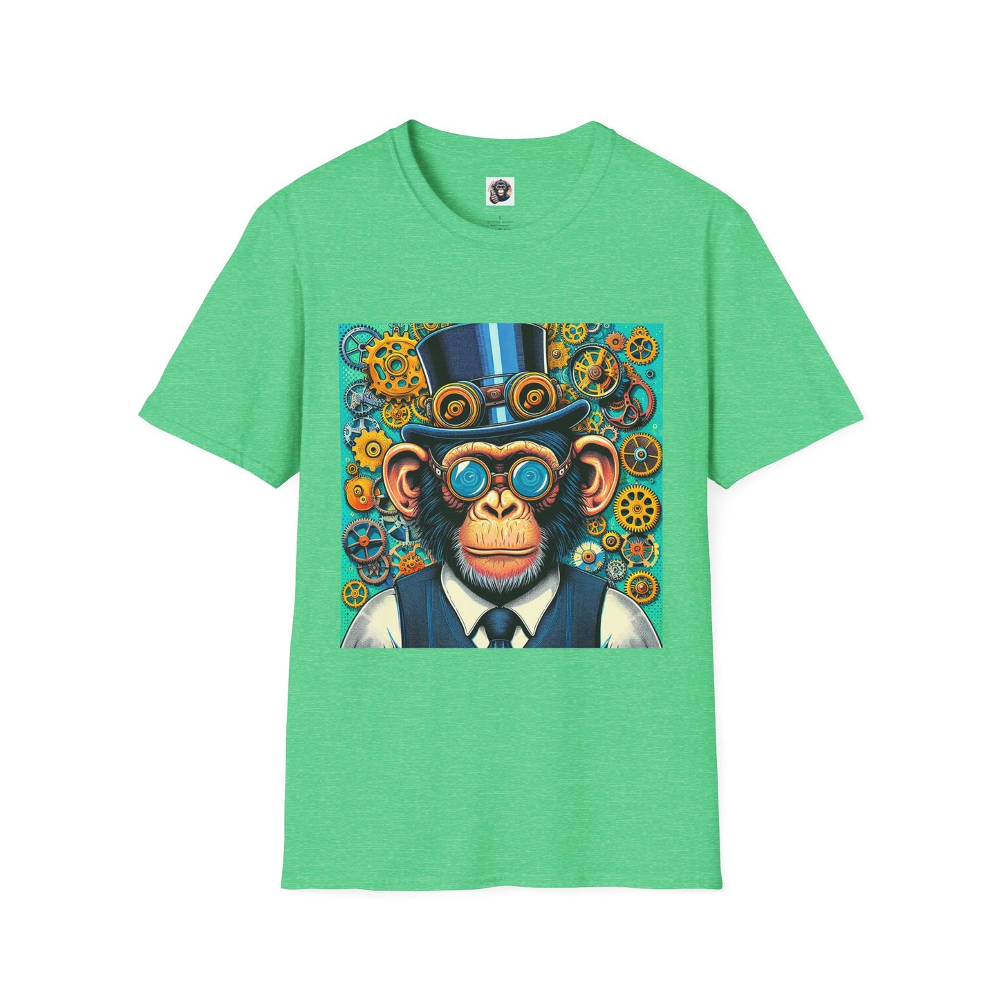 Bonobo steam punk T-Shirt Printify S Heather Irish Green