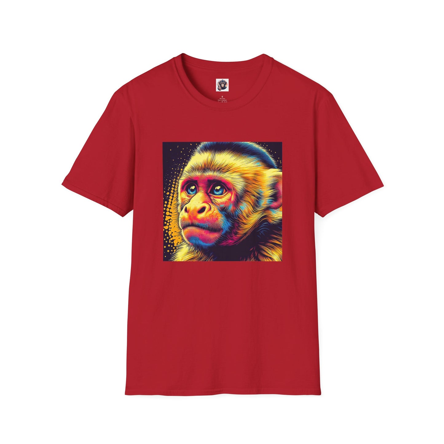 Capuchin Monkey colorful beauty shirt T-Shirt Printify S Cherry Red