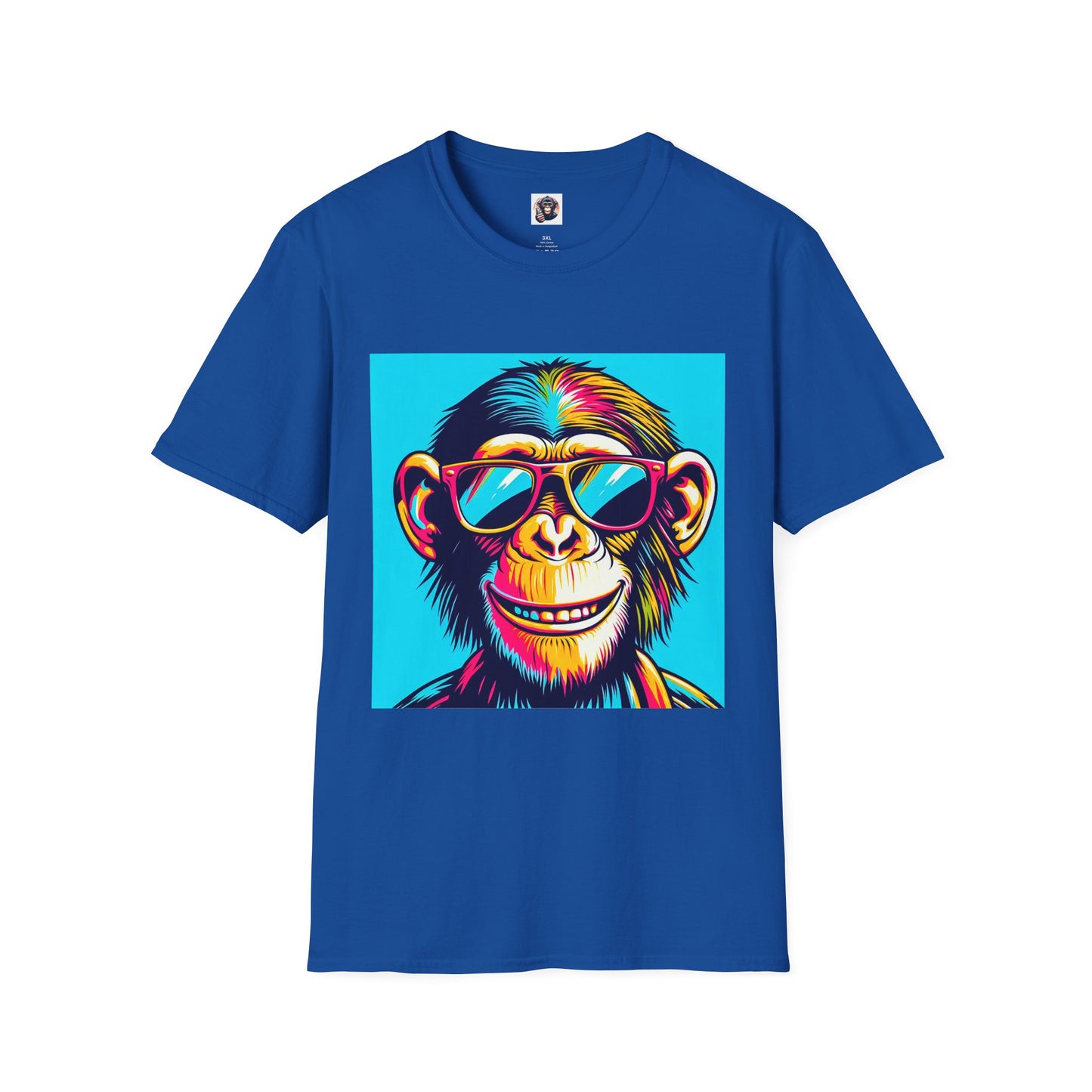 Chimp happy man T-Shirt Printify XS Royal