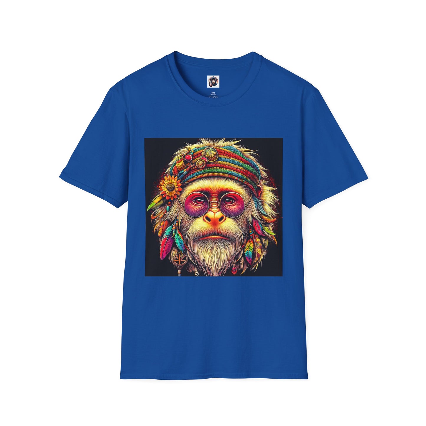 Capuchin Monkey 70s hippie T-Shirt Printify XS Royal