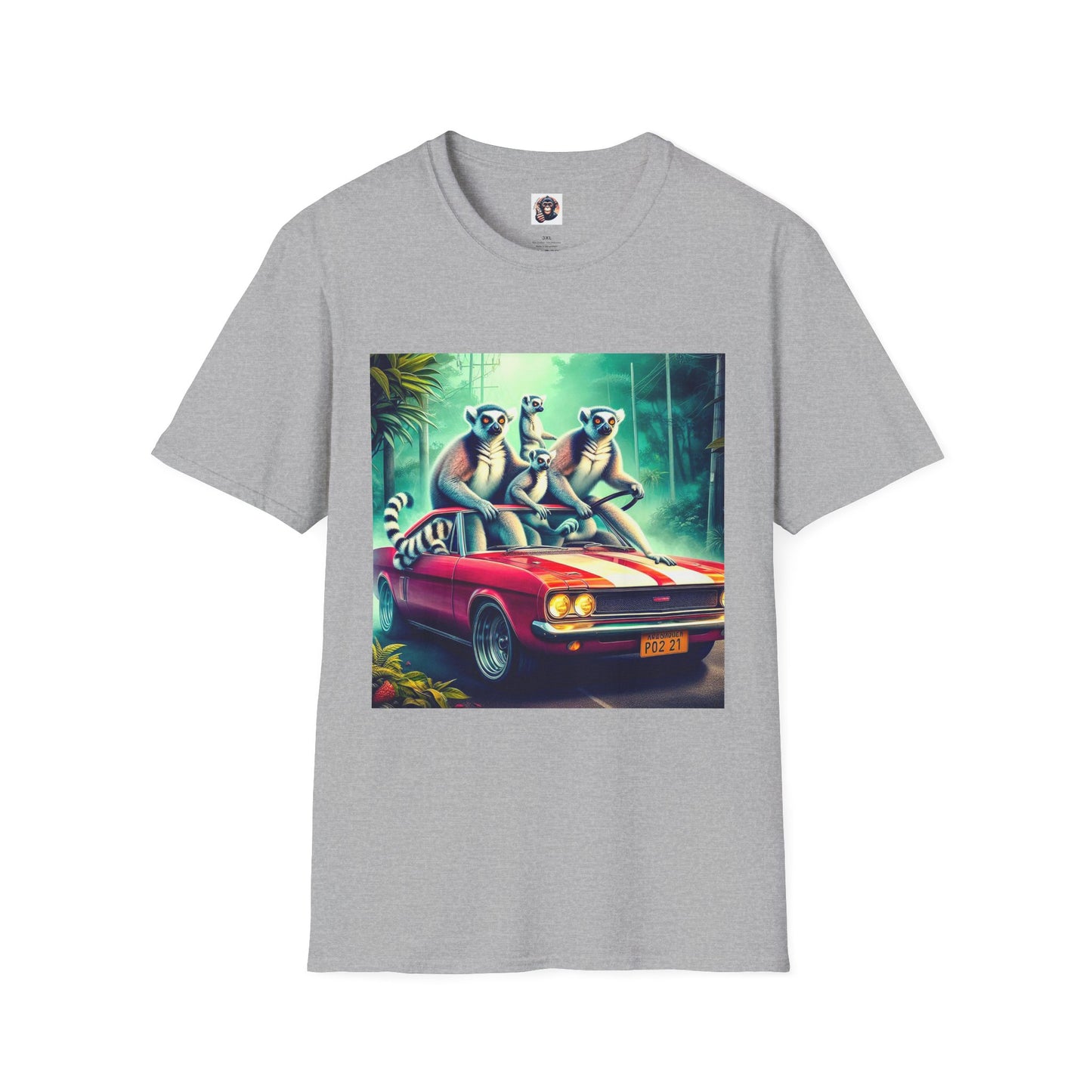 Wacky Lemurs crazy drivers T-Shirt Printify XS Sport Grey