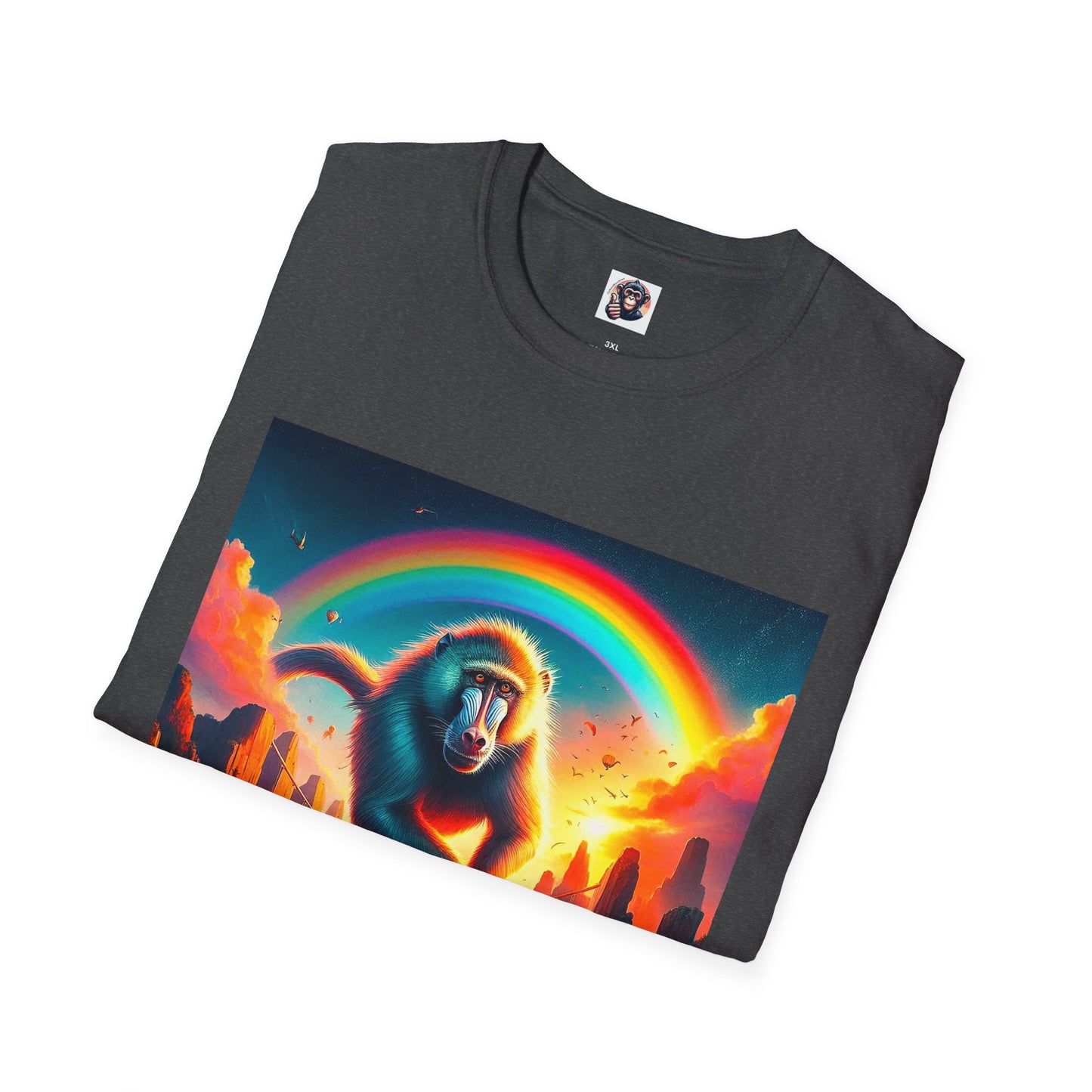 Baboon rainbow bridge T-Shirt Printify