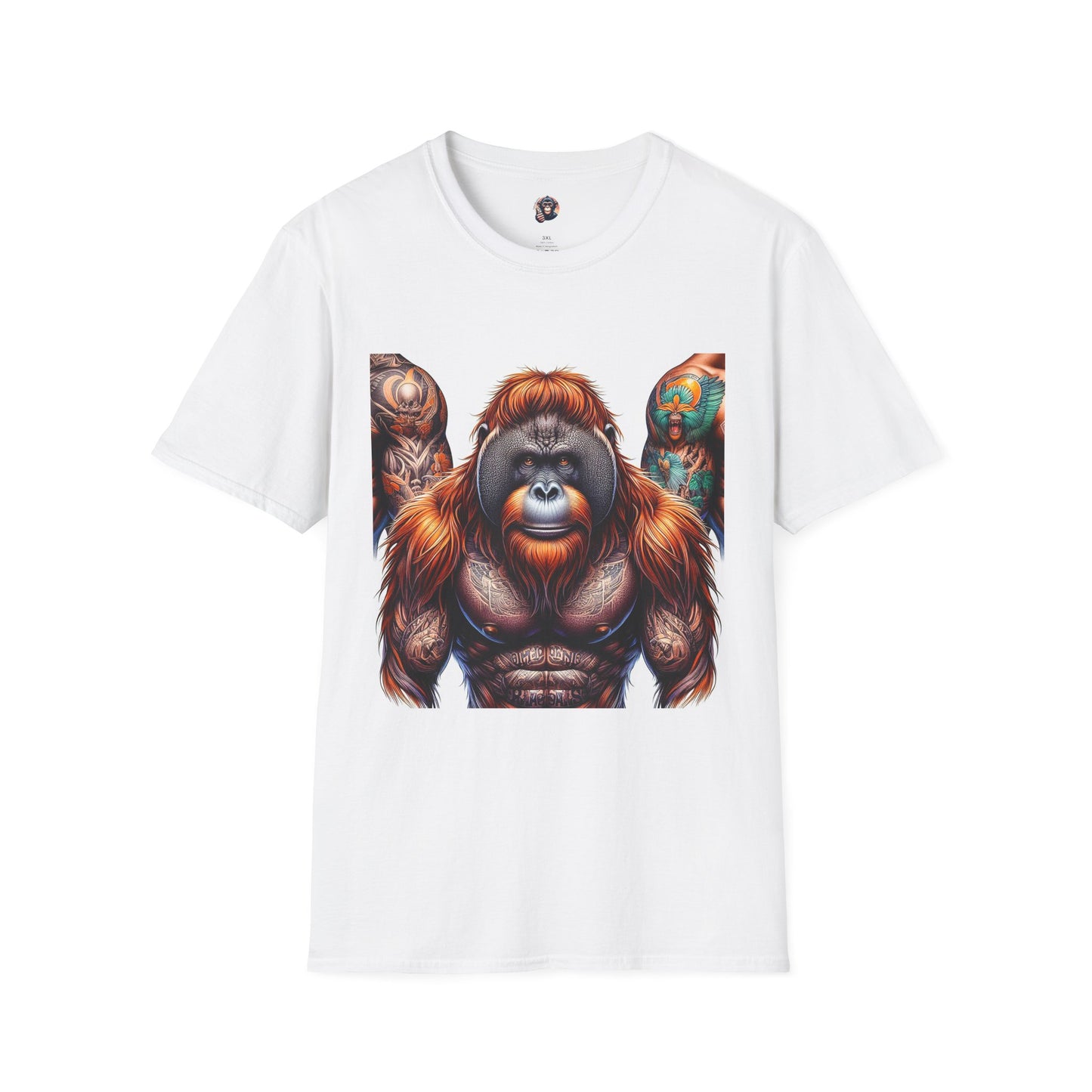 Orangutans muscles man T-Shirt Printify S White