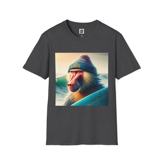 Baboon surfer T-Shirt Printify XS Dark Heather