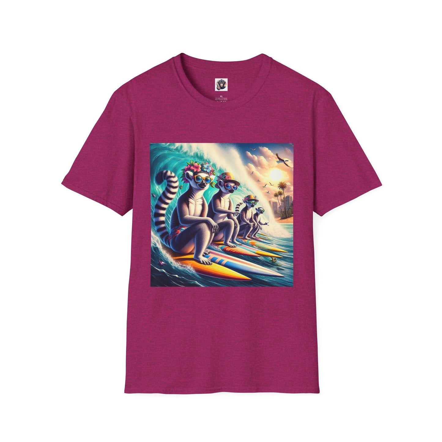 Lemurs T-Shirt Printify S Antique Heliconia