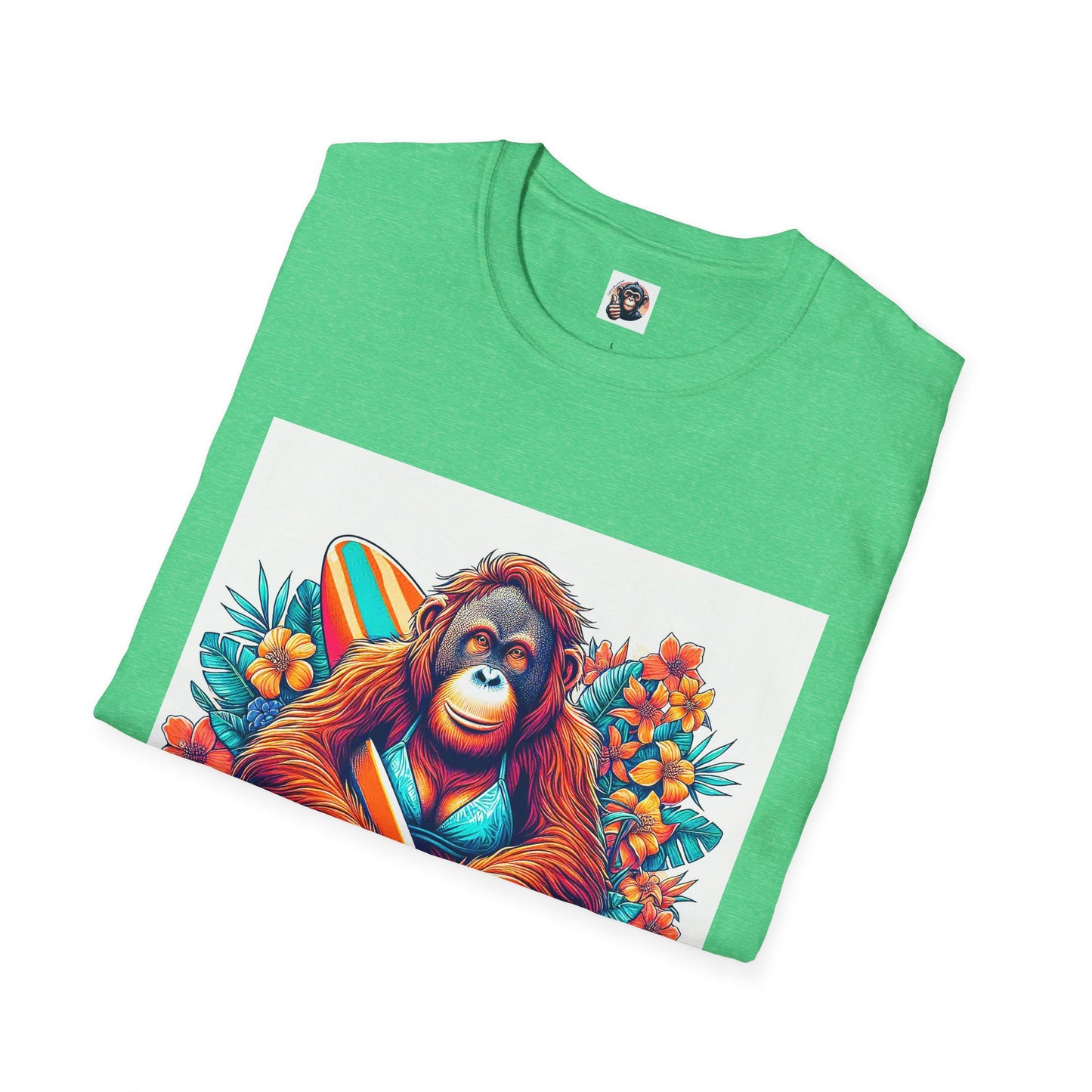 Orangutans surfing