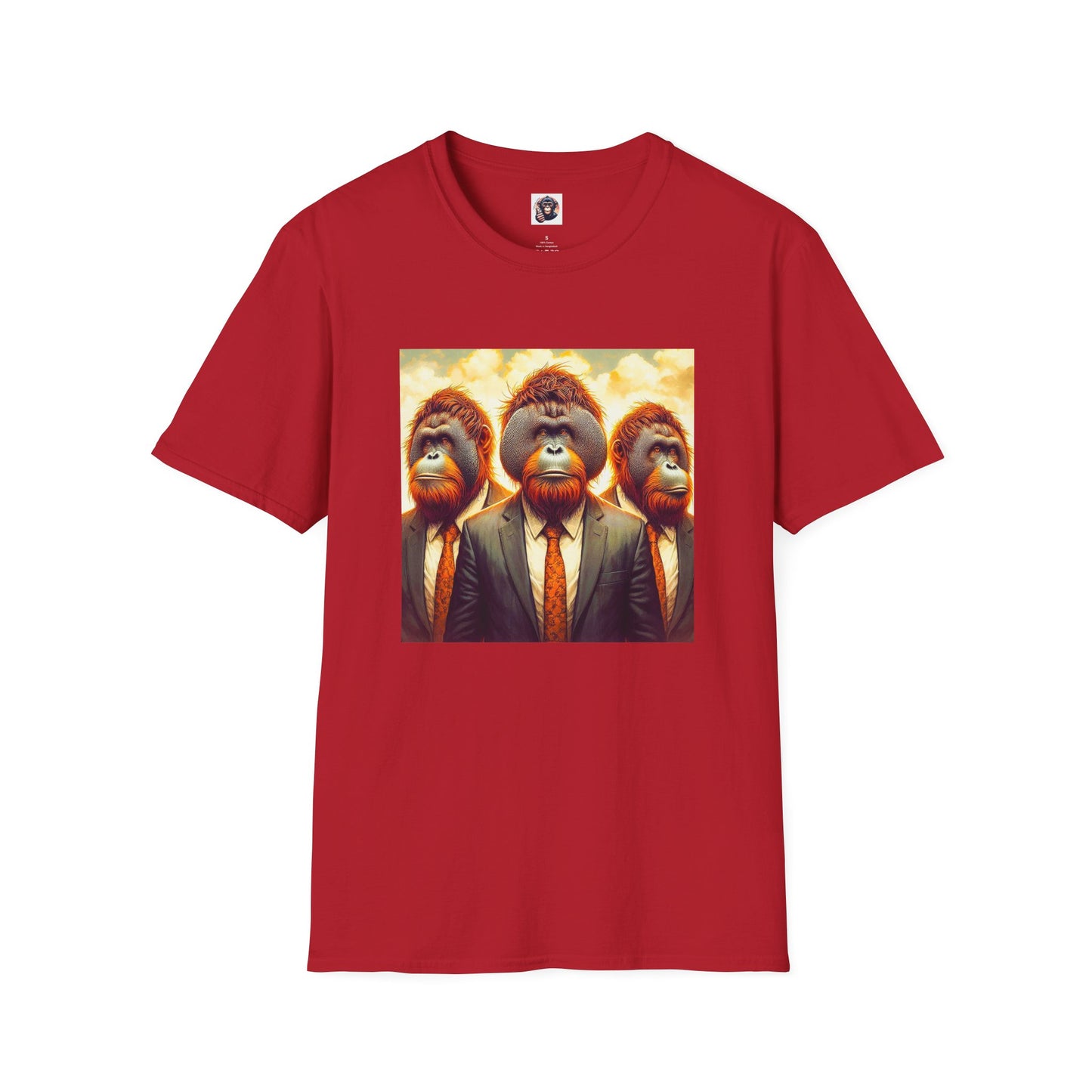 Orangutans business men T-Shirt Printify S Cherry Red