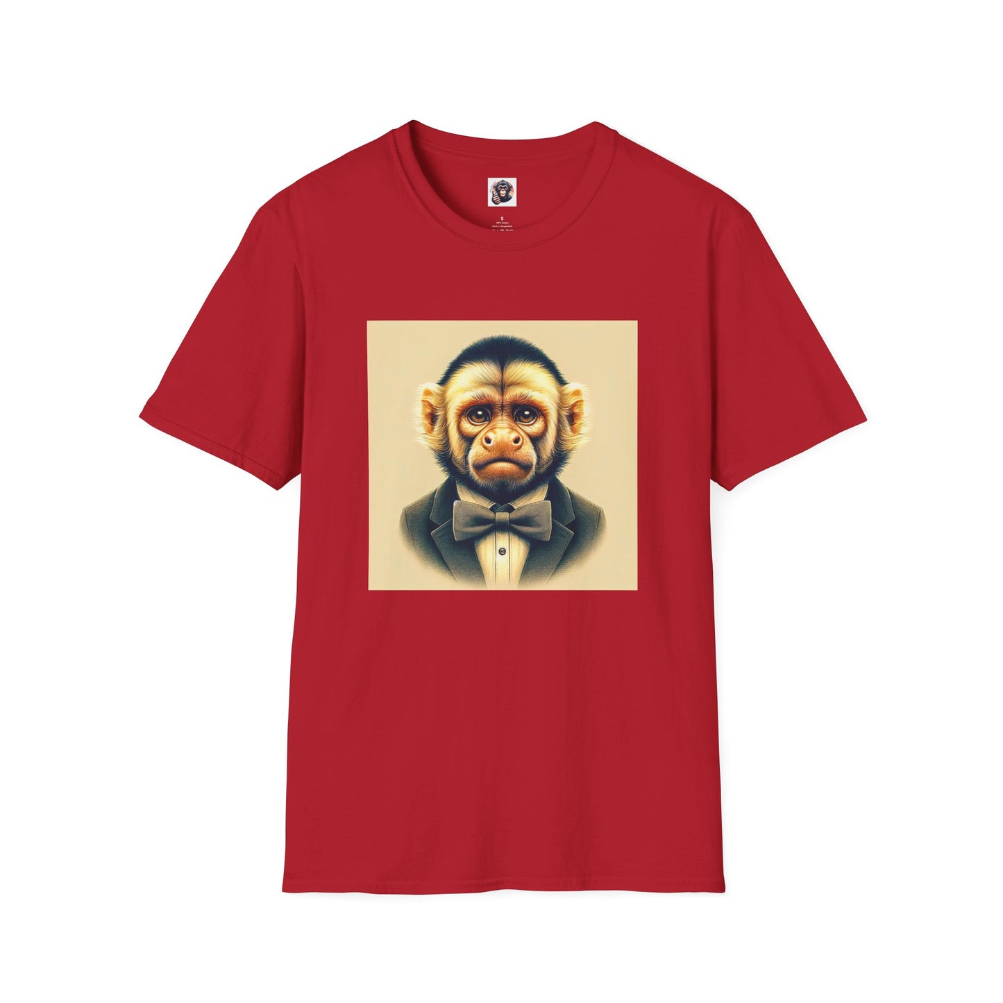 Capuchin Monkey business professional shirt T-Shirt Printify S Cherry Red