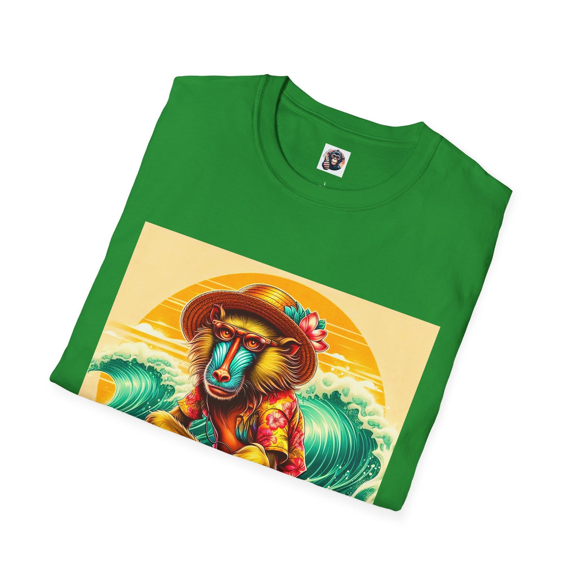 Baboon surfing shirt T-Shirt Printify