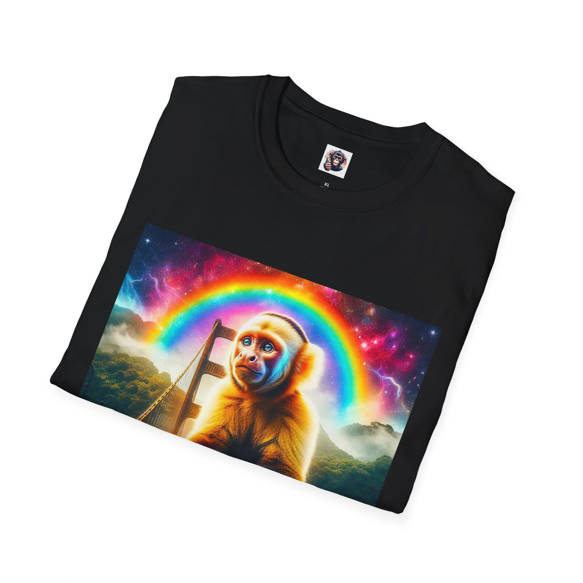 Capuchin Monkey rainbow bridge T-Shirt Printify