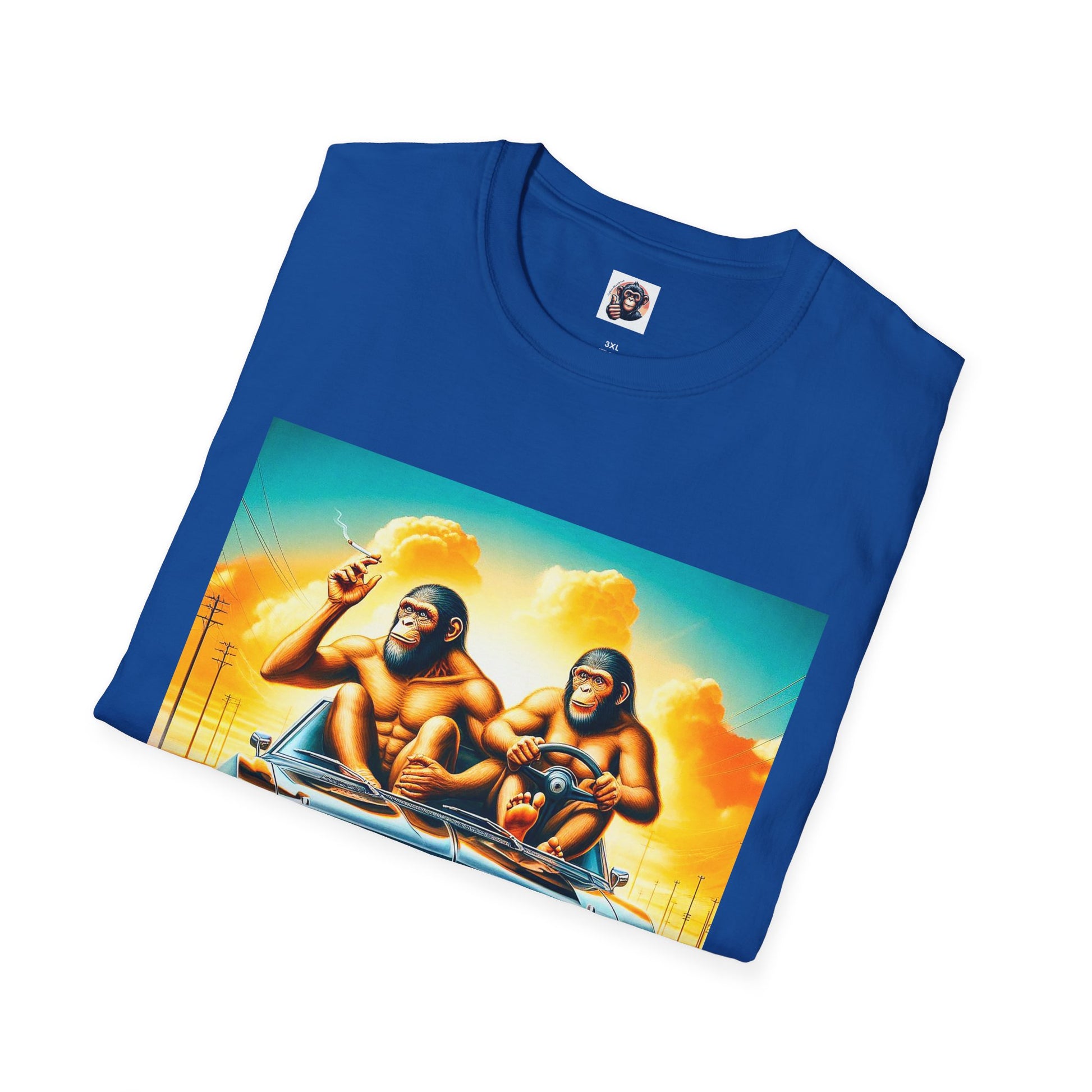 Wacky Homo Sapiens driving T-Shirt Printify