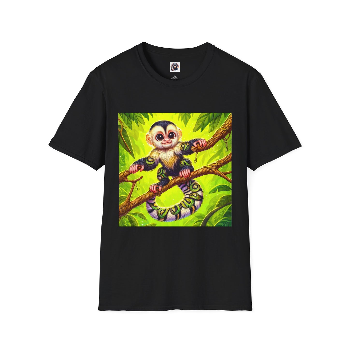 Capuchin Monkey jungle T-Shirt T-Shirt Printify XS Black