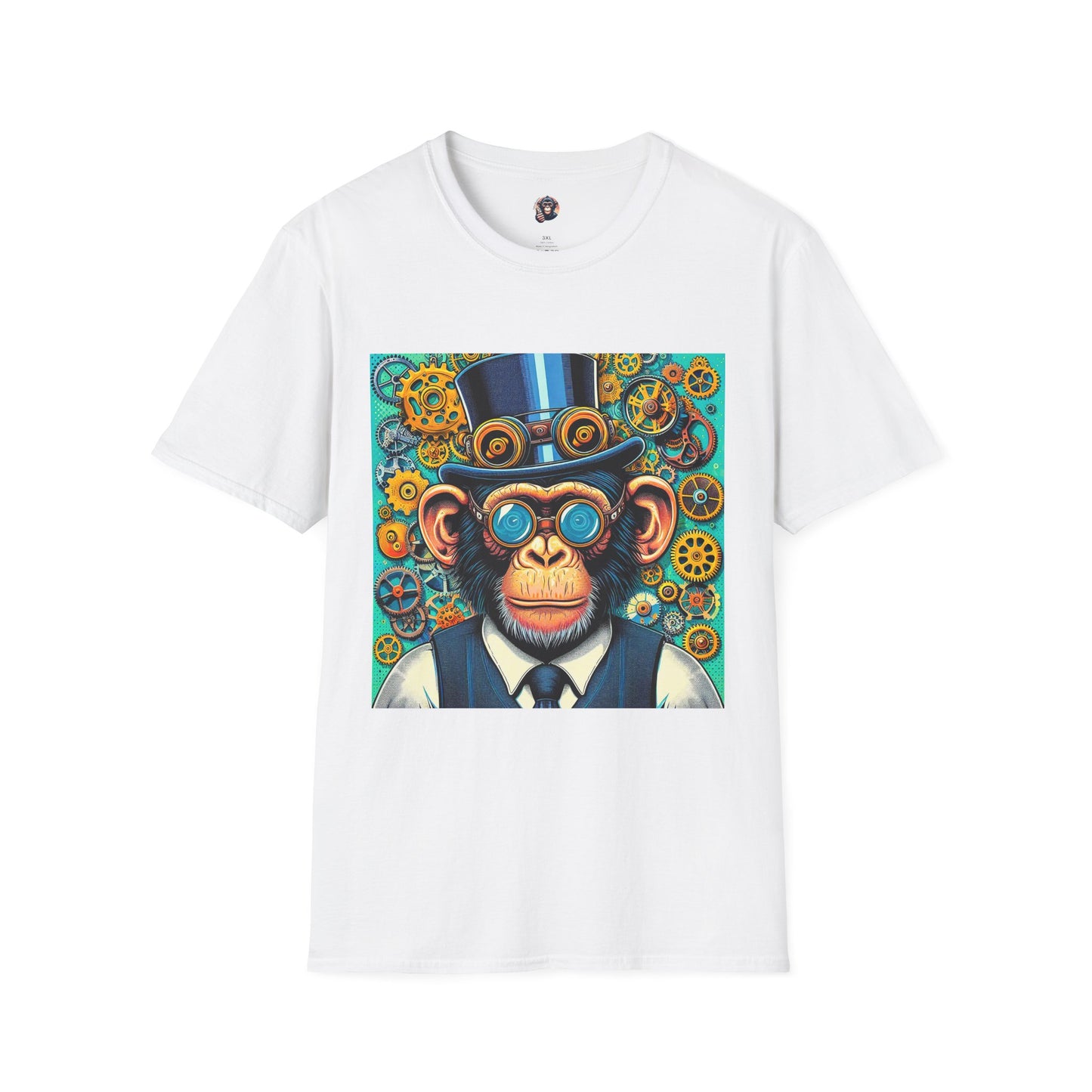 Bonobo steam punk T-Shirt Printify S White