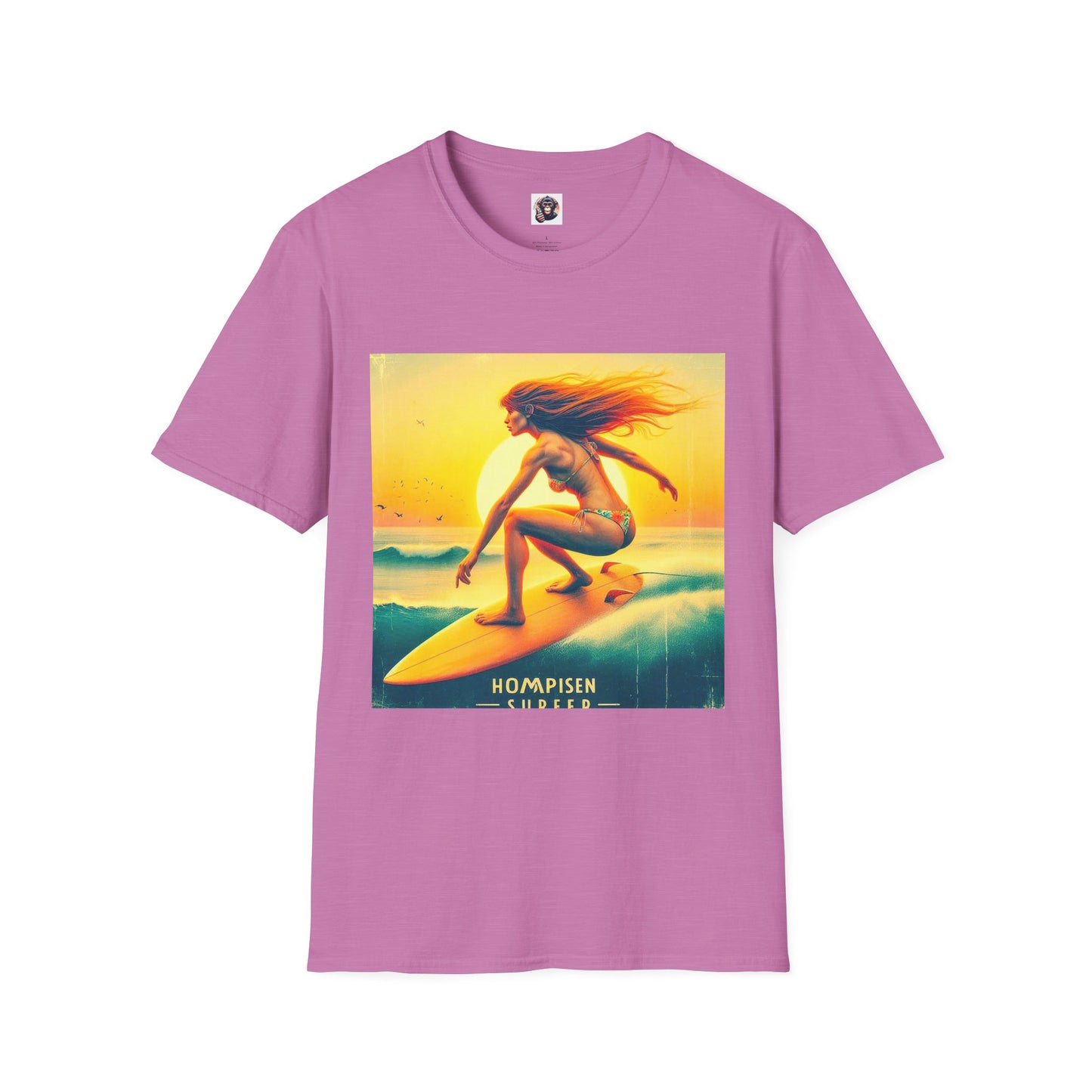 Homo Sapiens beach surfer T-Shirt Printify S Heather Radiant Orchid