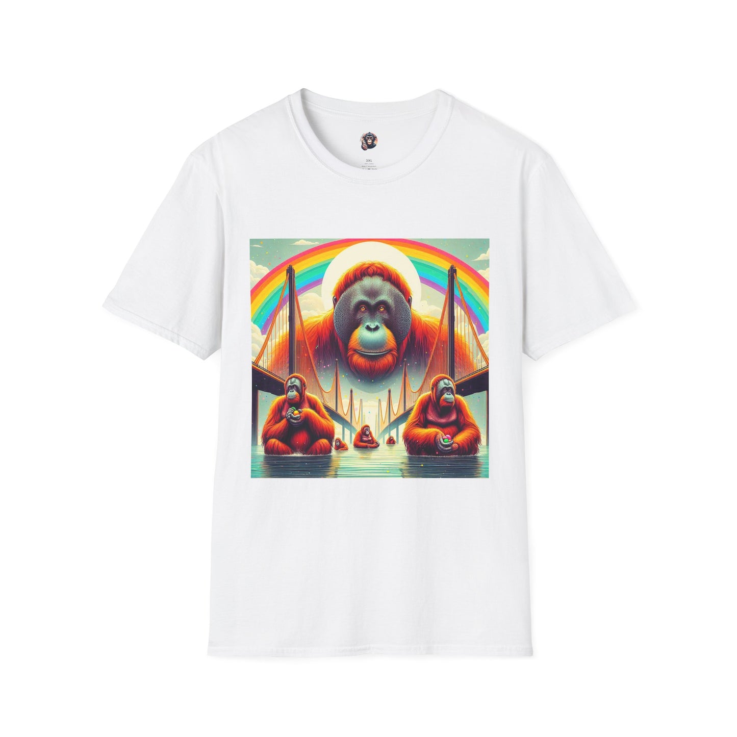 Orangutans rainbow T-Shirt Printify S White