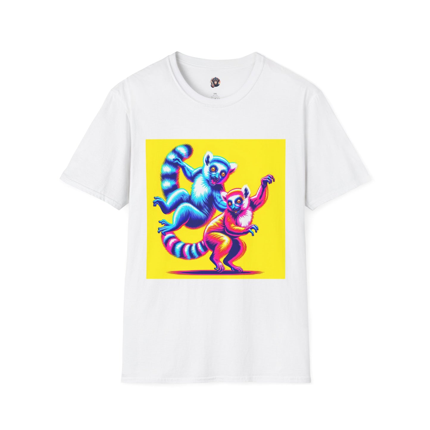 Lemurs happy dancing T-Shirt Printify S White