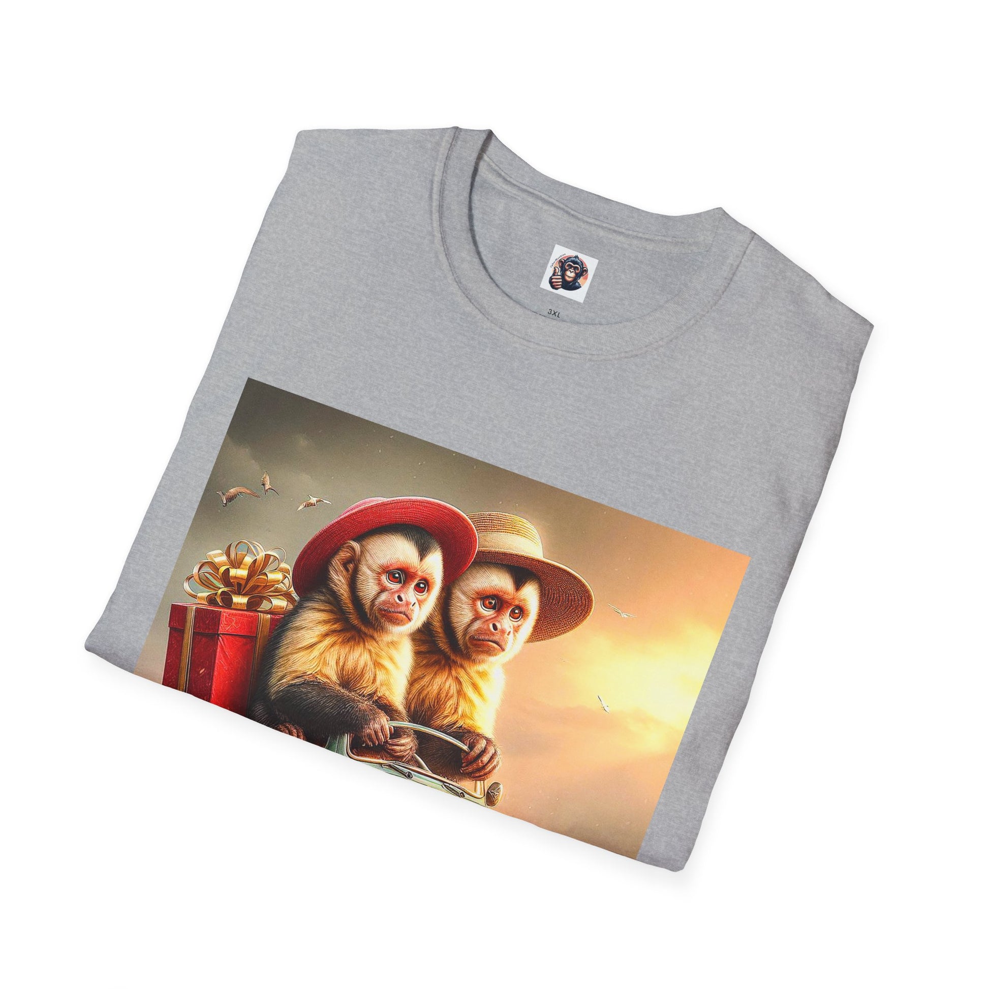 Wacky Capuchin Monkey Asian couple T-Shirt Printify