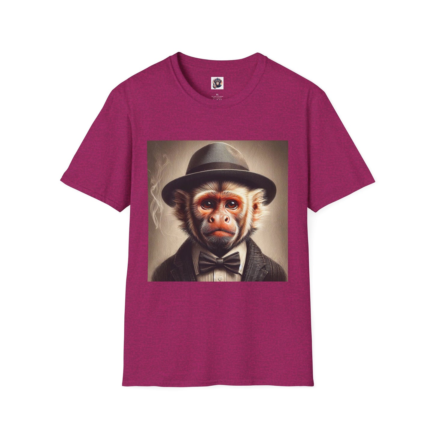 Capuchin Monkey suit and tie shirt T-Shirt Printify S Antique Heliconia