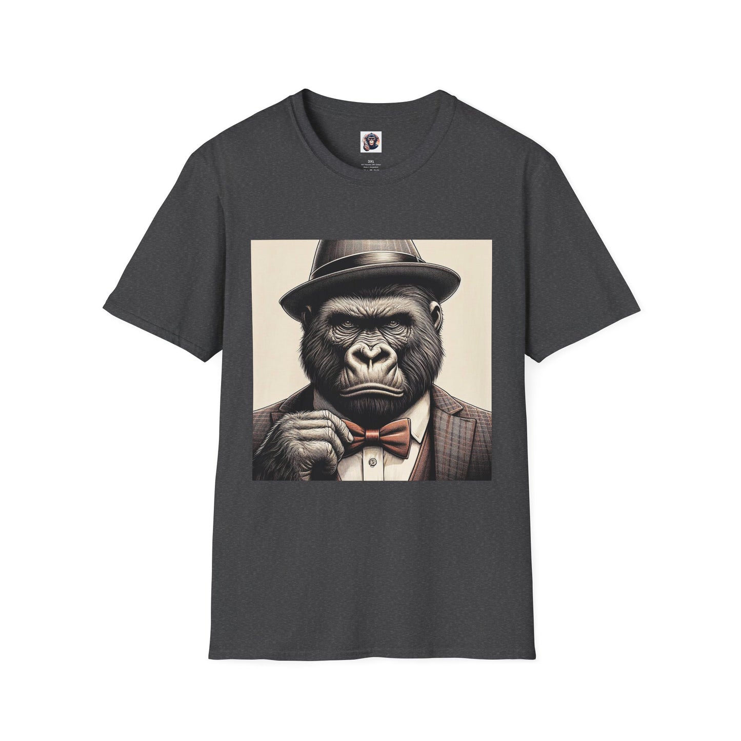 Gorilla suit and tie T-Shirt Printify XS Dark Heather