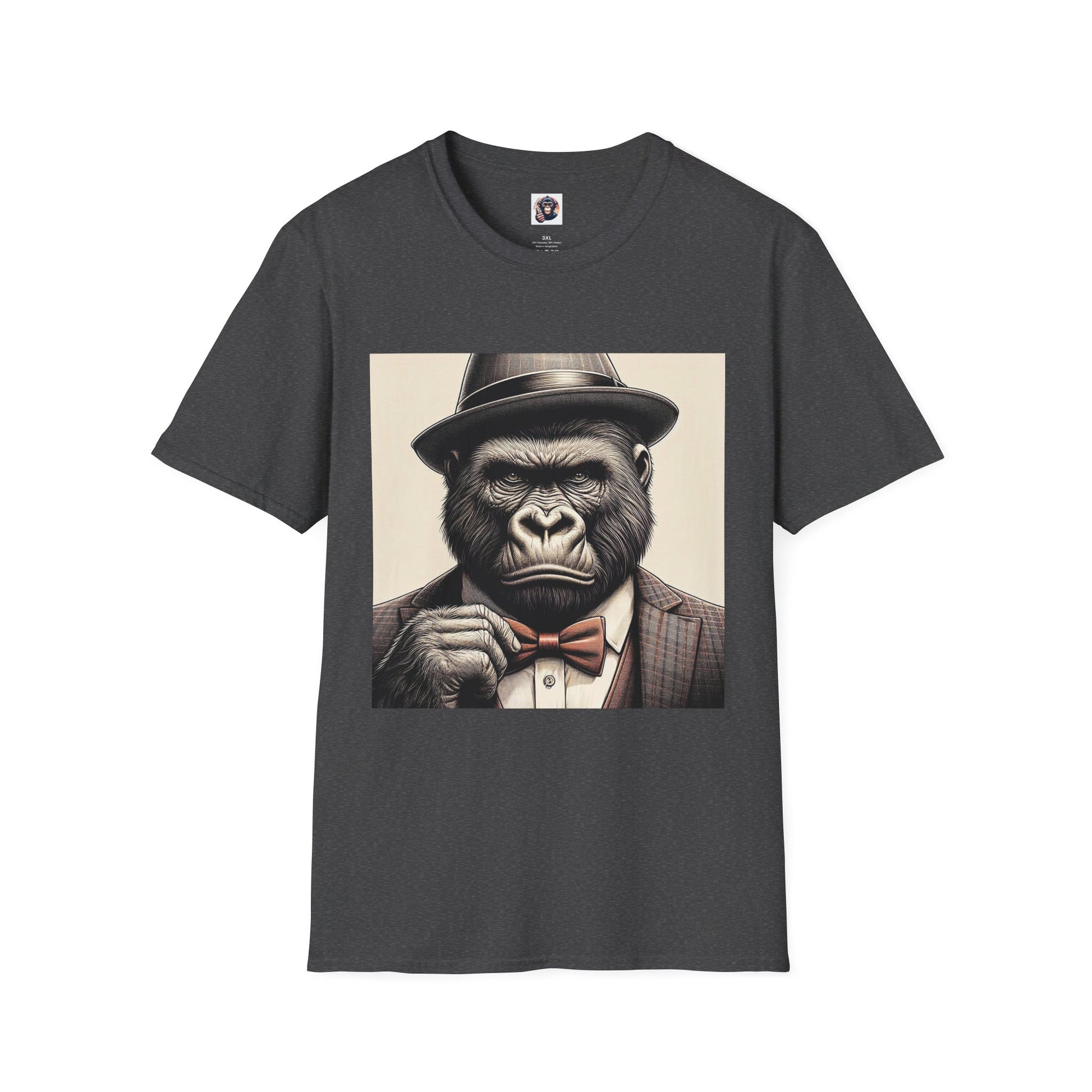 Gorilla suit and tie T-Shirt Printify XS Dark Heather