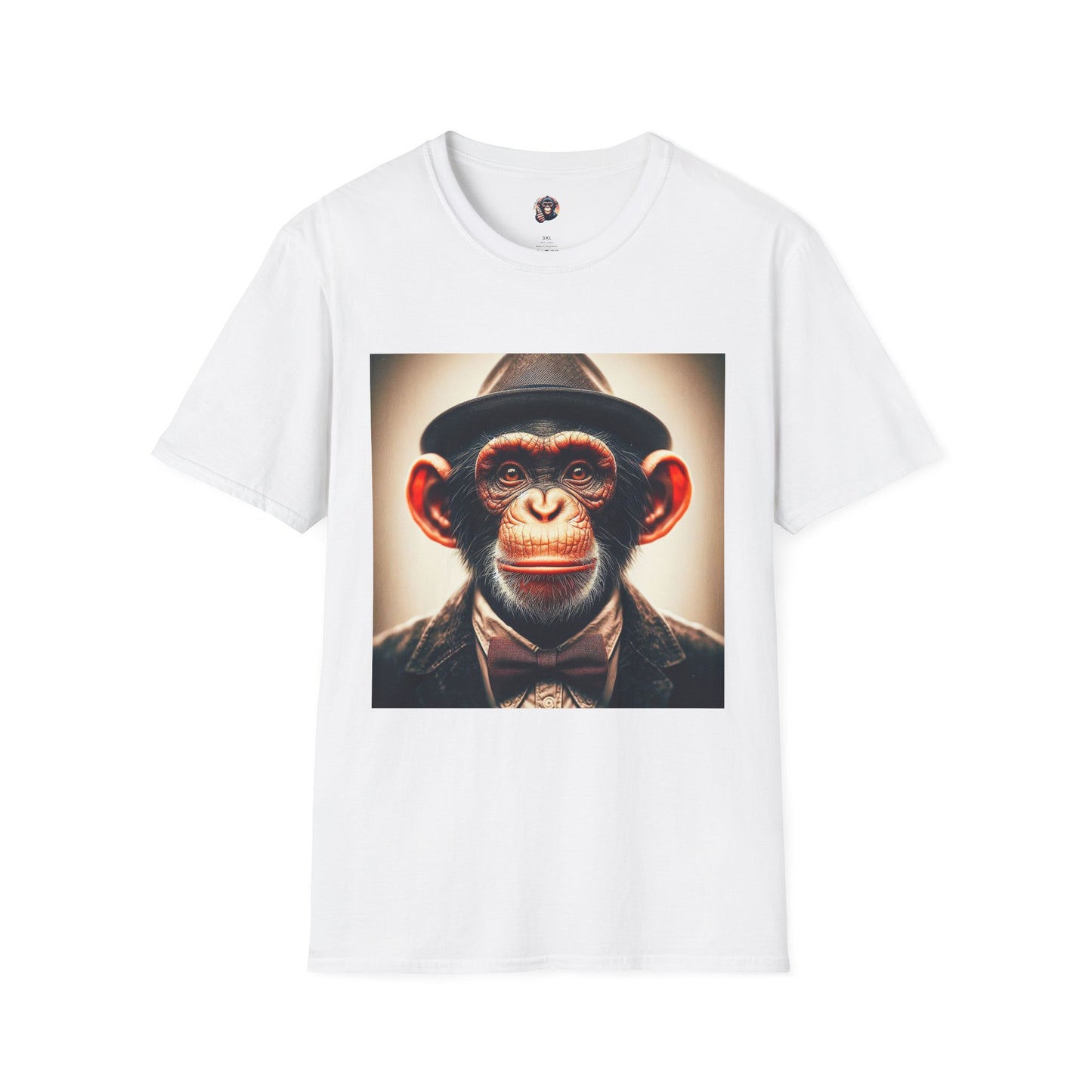 Chimp hat and tie T-Shirt Printify S White