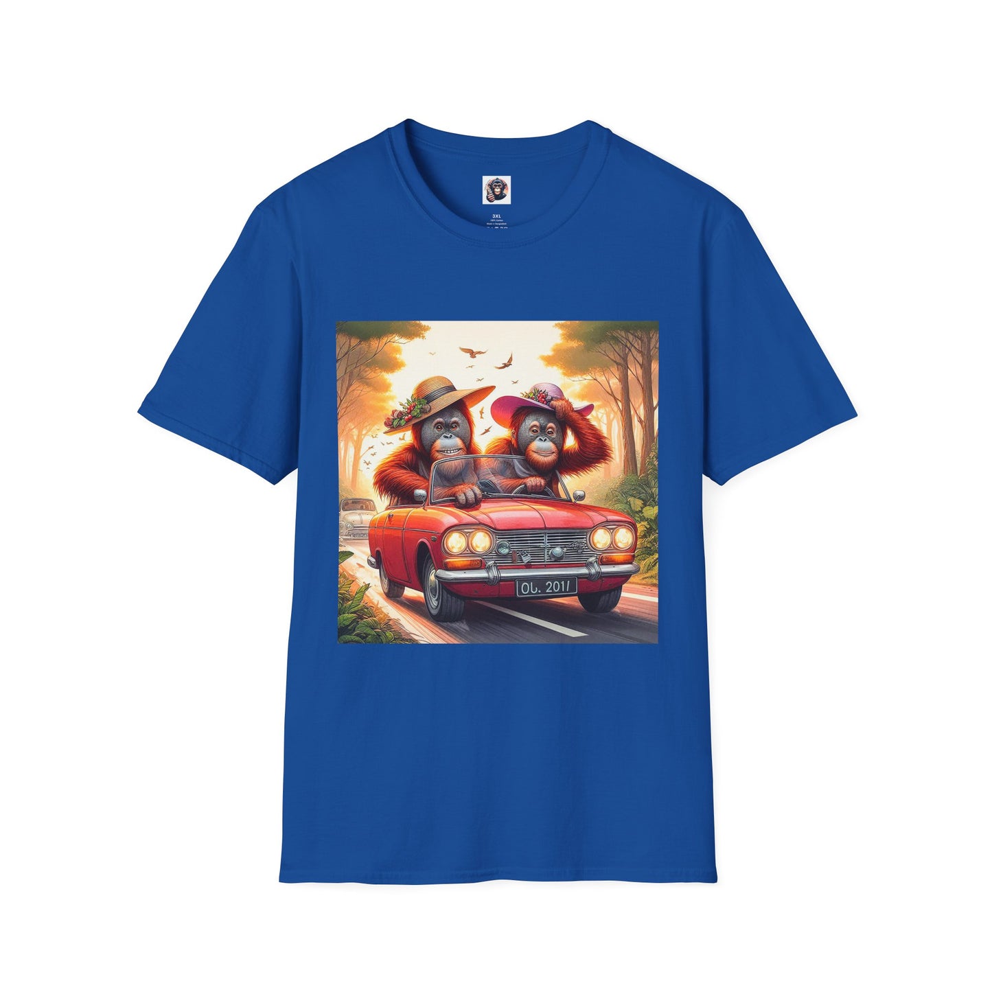 Wacky Orangutans red car T-Shirt Printify XS Royal