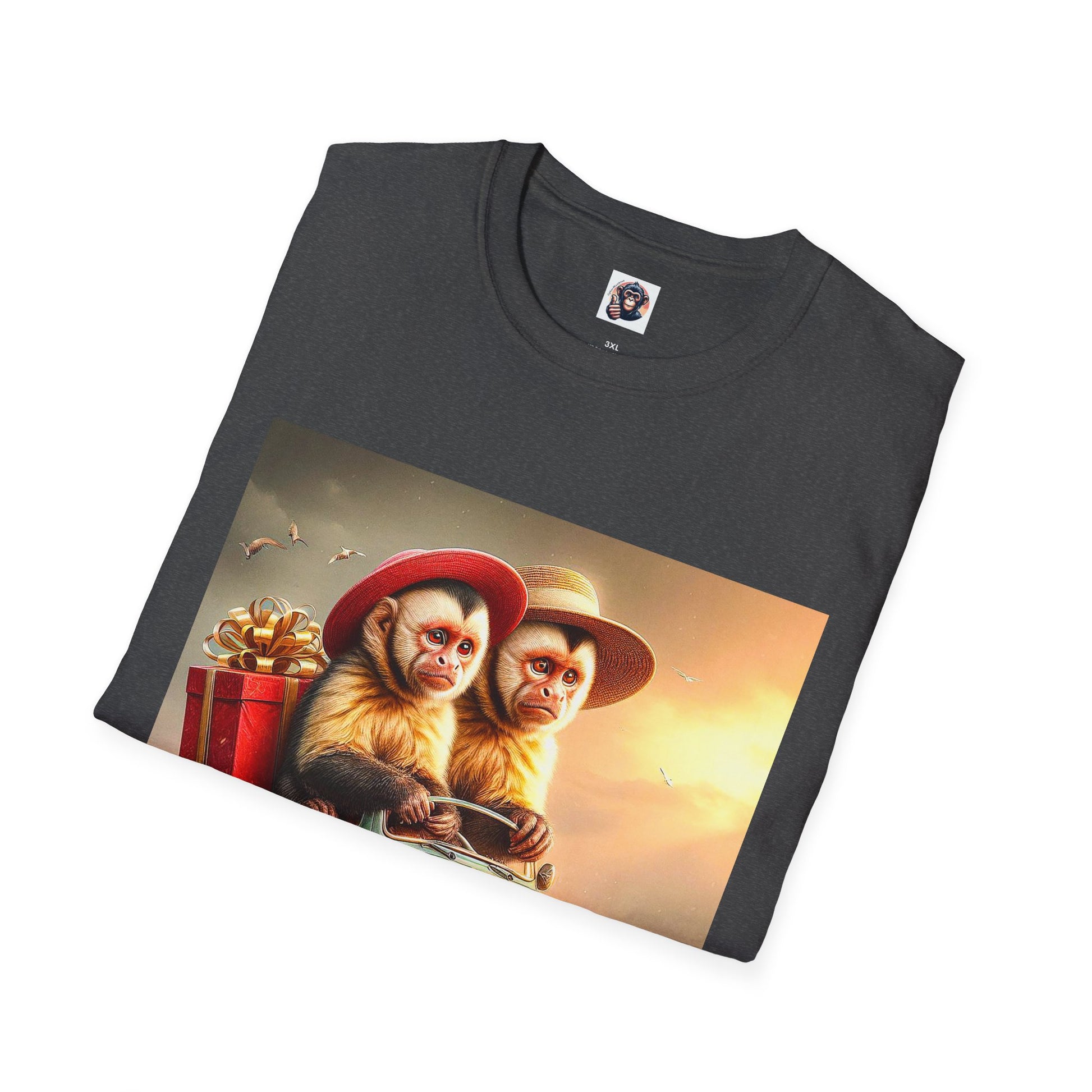 Wacky Capuchin Monkey Asian couple T-Shirt Printify