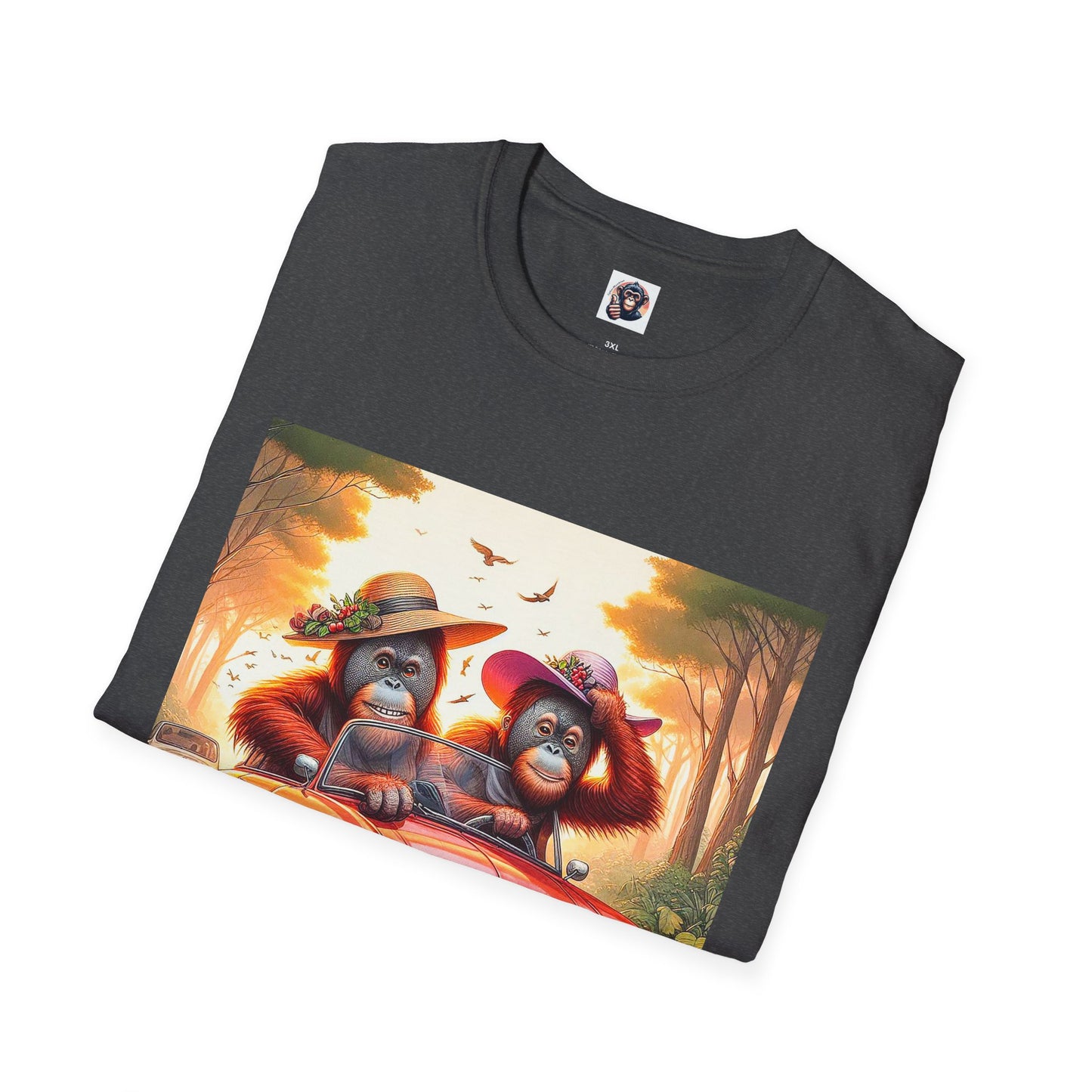 Wacky Orangutans red car T-Shirt Printify