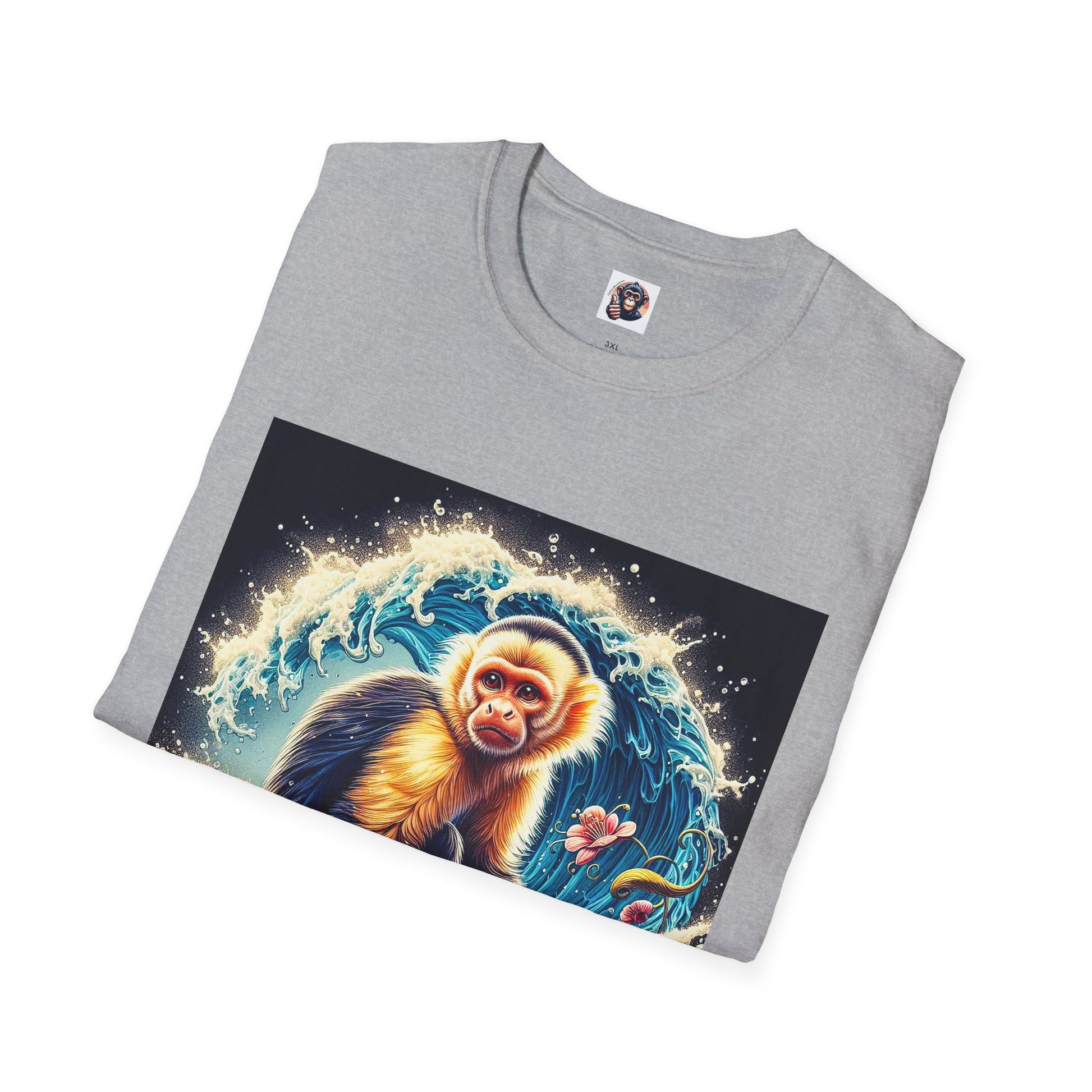 Capuchin Monkey surfer dude T-Shirt Printify
