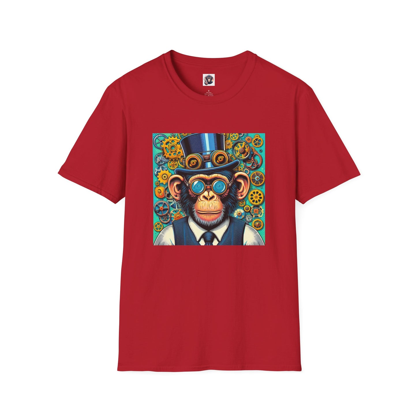 Bonobo steam punk T-Shirt Printify S Cherry Red