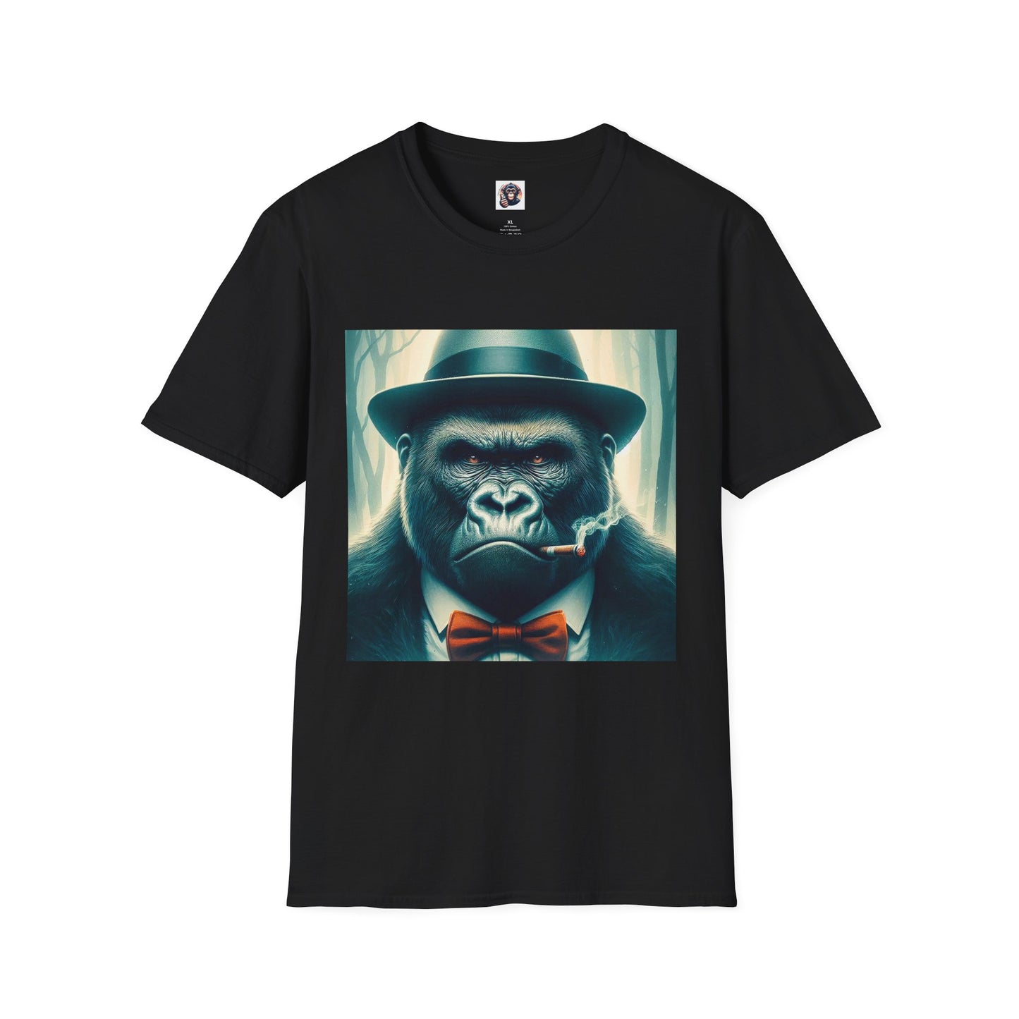 Gorilla cigar smoking T-Shirt Printify XS Black