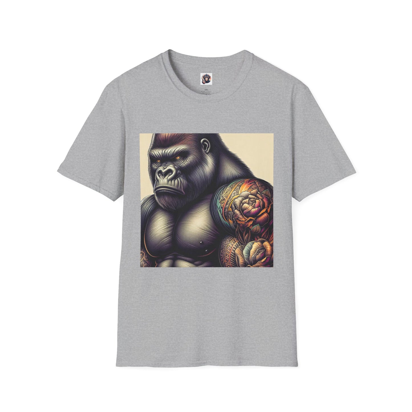 Gorilla angry T-Shirt Printify XS Sport Grey
