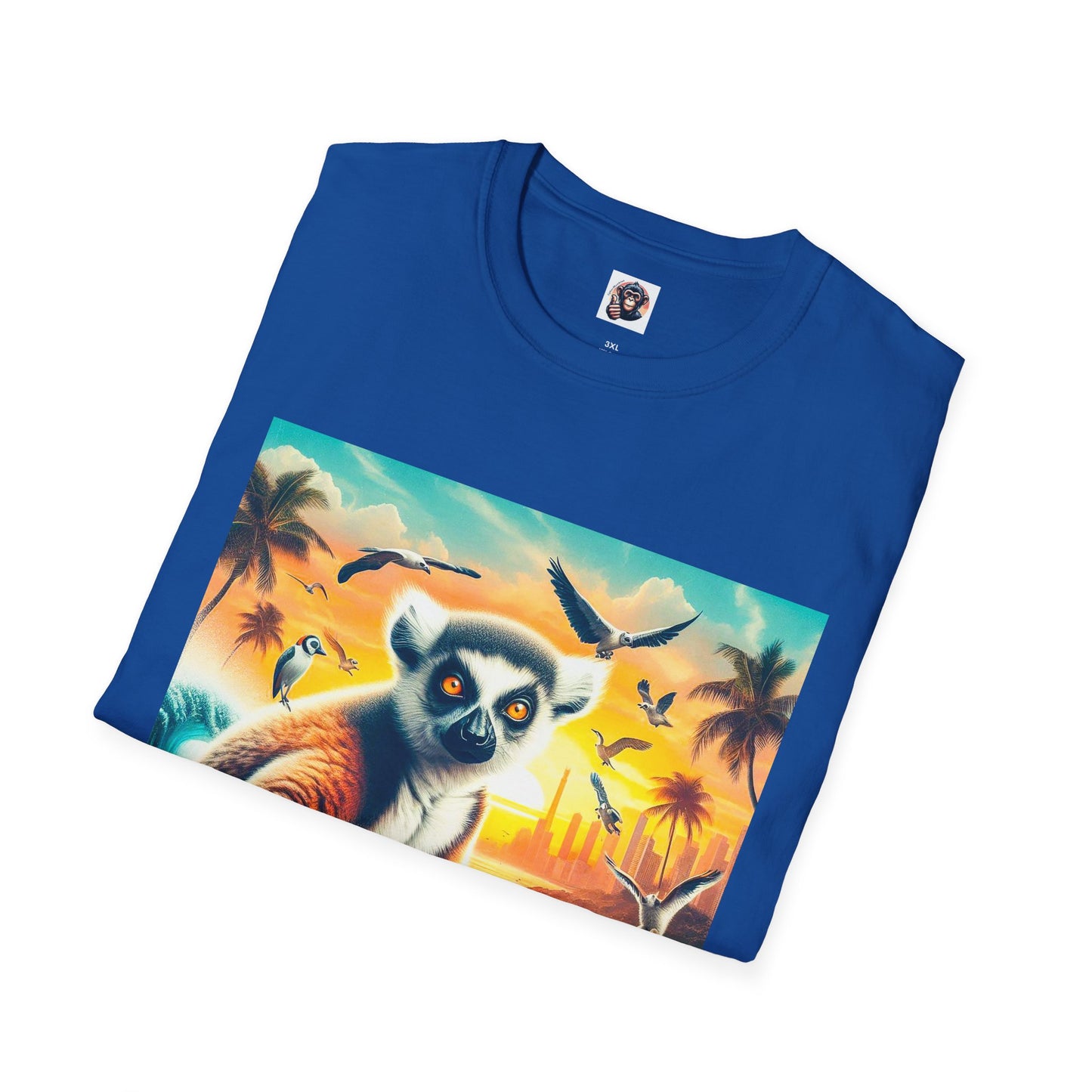 Lemurs surfing dude T-Shirt Printify
