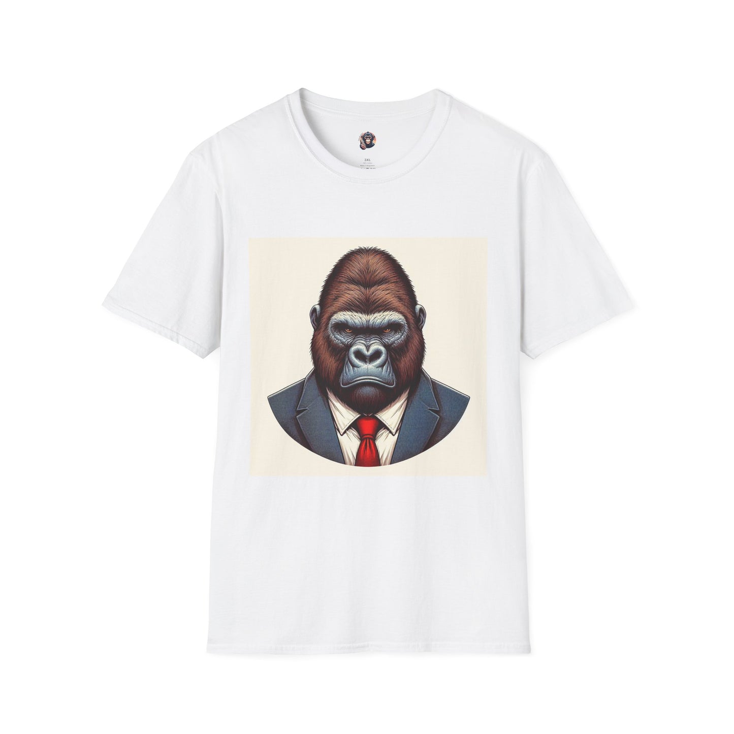 Gorilla mean boss T-Shirt Printify S White