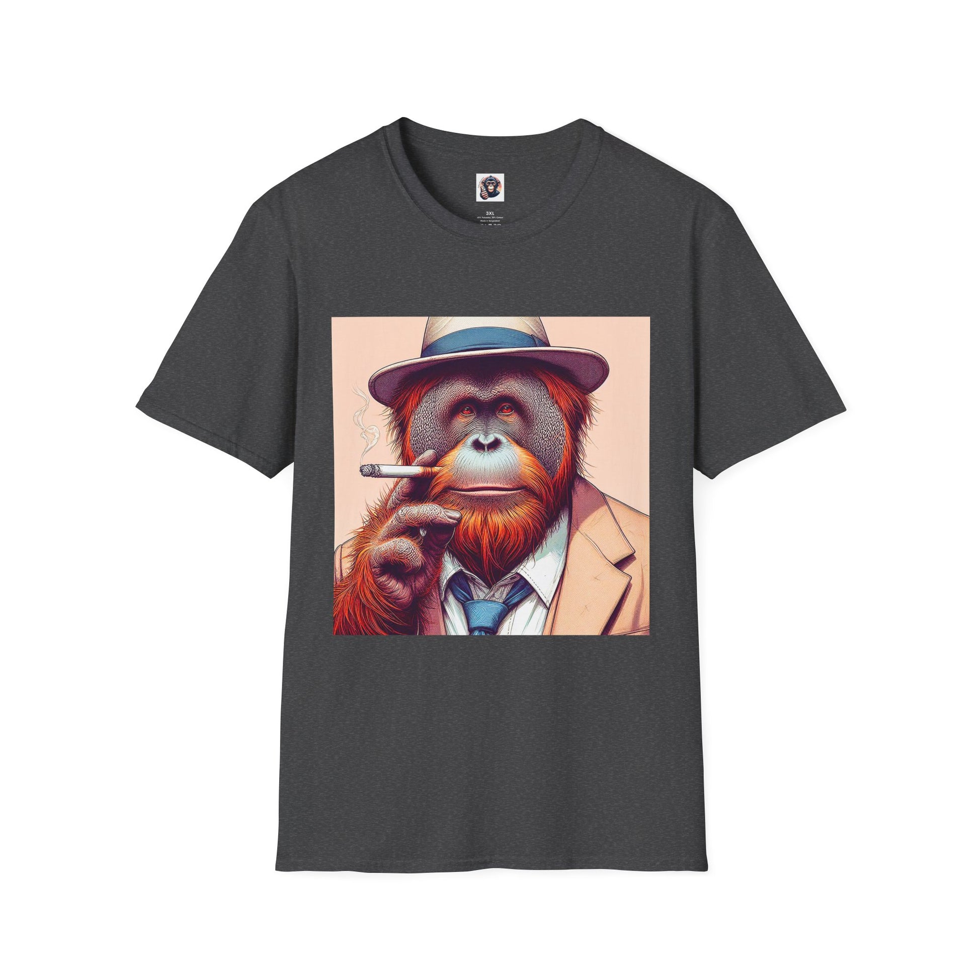 Orangutans smoking T-Shirt Printify XS Dark Heather