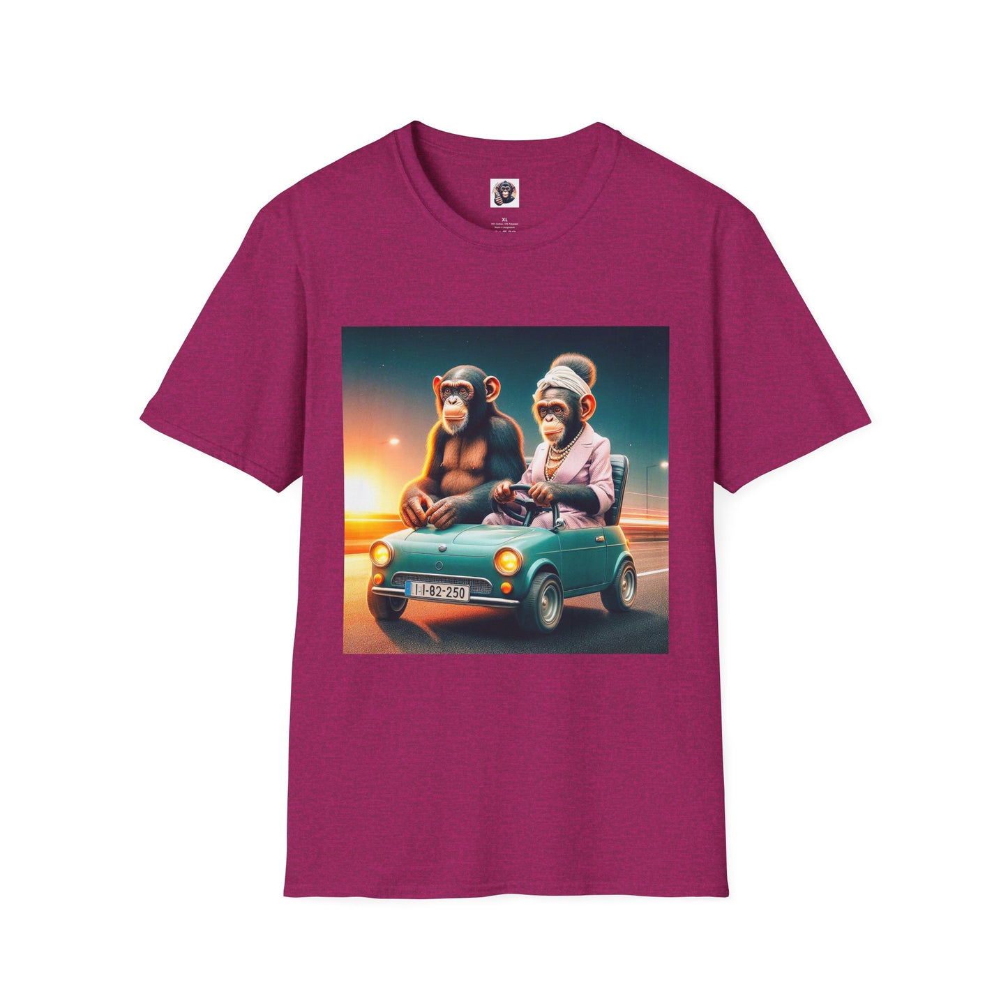 Wacky Bonobo couple T-Shirt Printify S Antique Heliconia