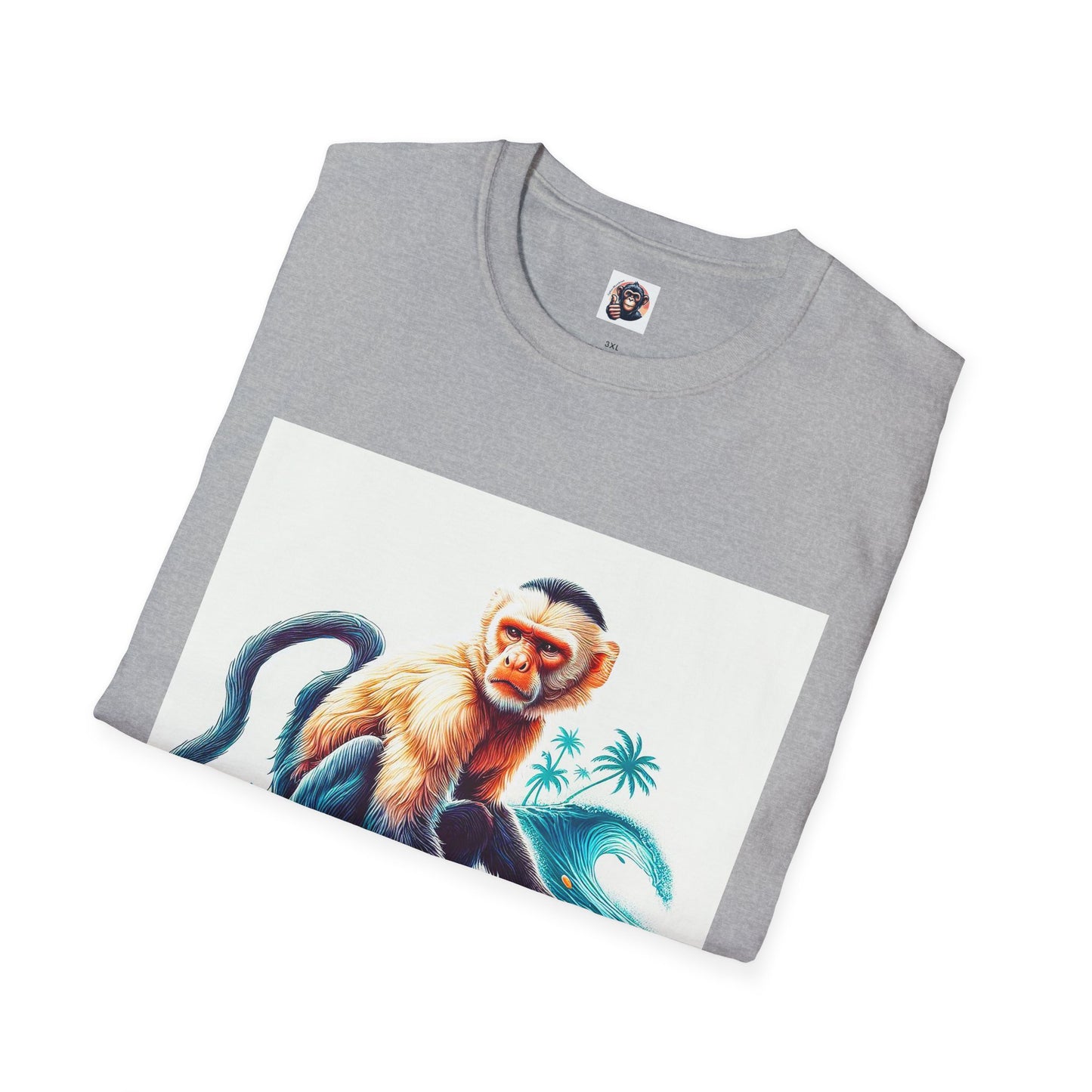 Capuchin Monkey ocean surfer T-Shirt Printify